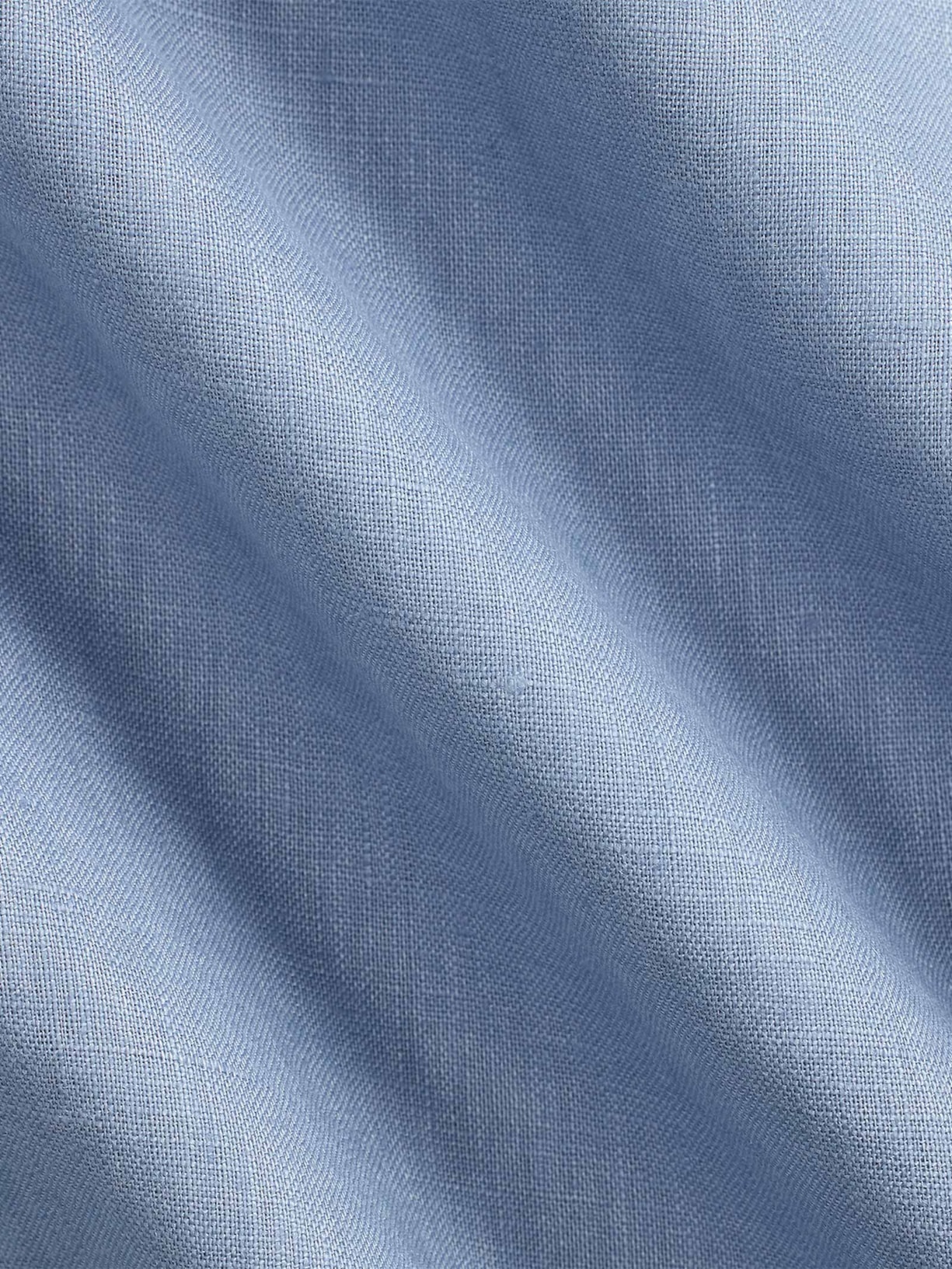 Camisa Masculina Manga Longa Custom Fit Linen Azul Polo Ralph Lauren