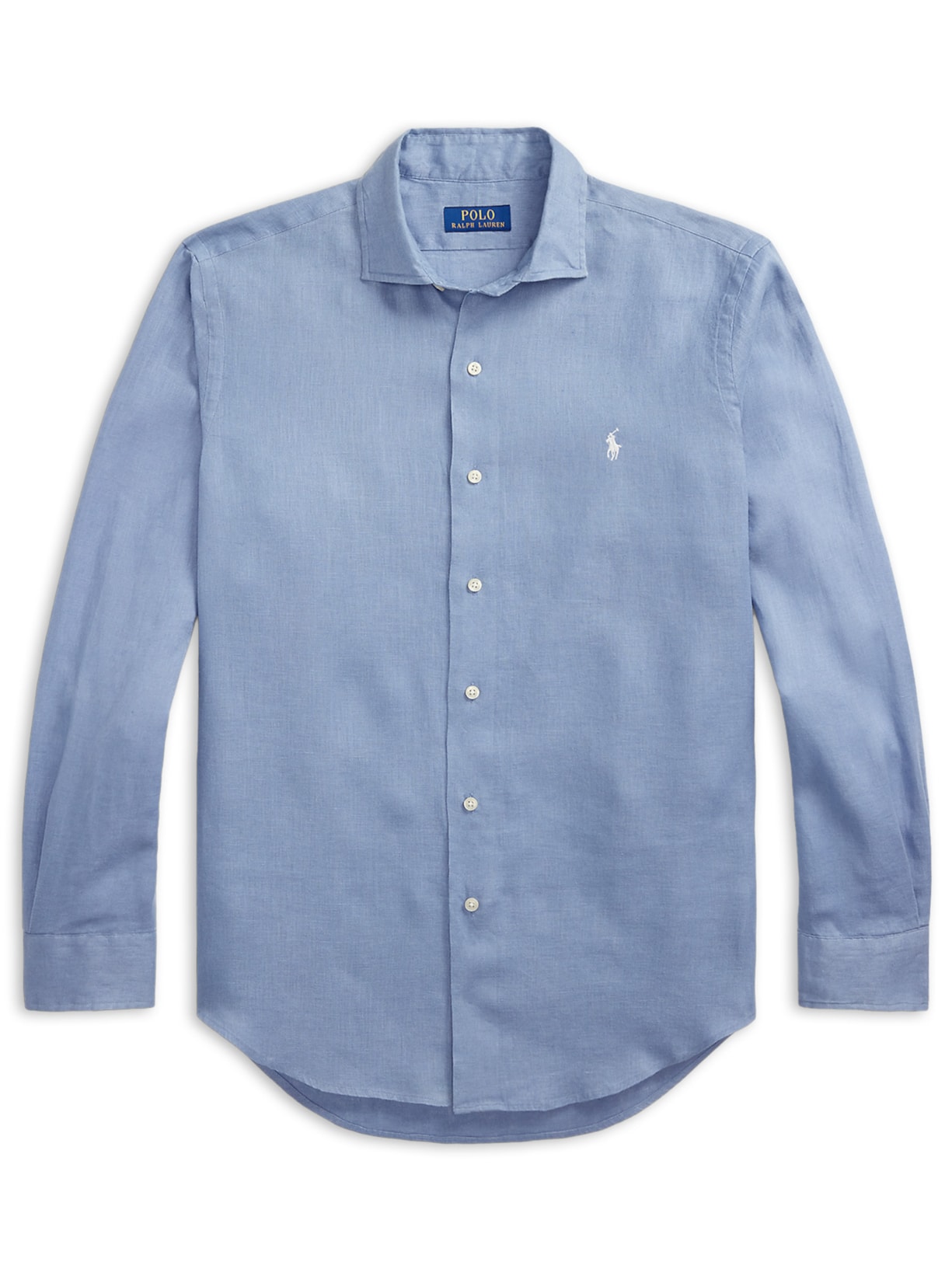 Camisa Masculina Manga Longa Custom Fit Linen - Azul