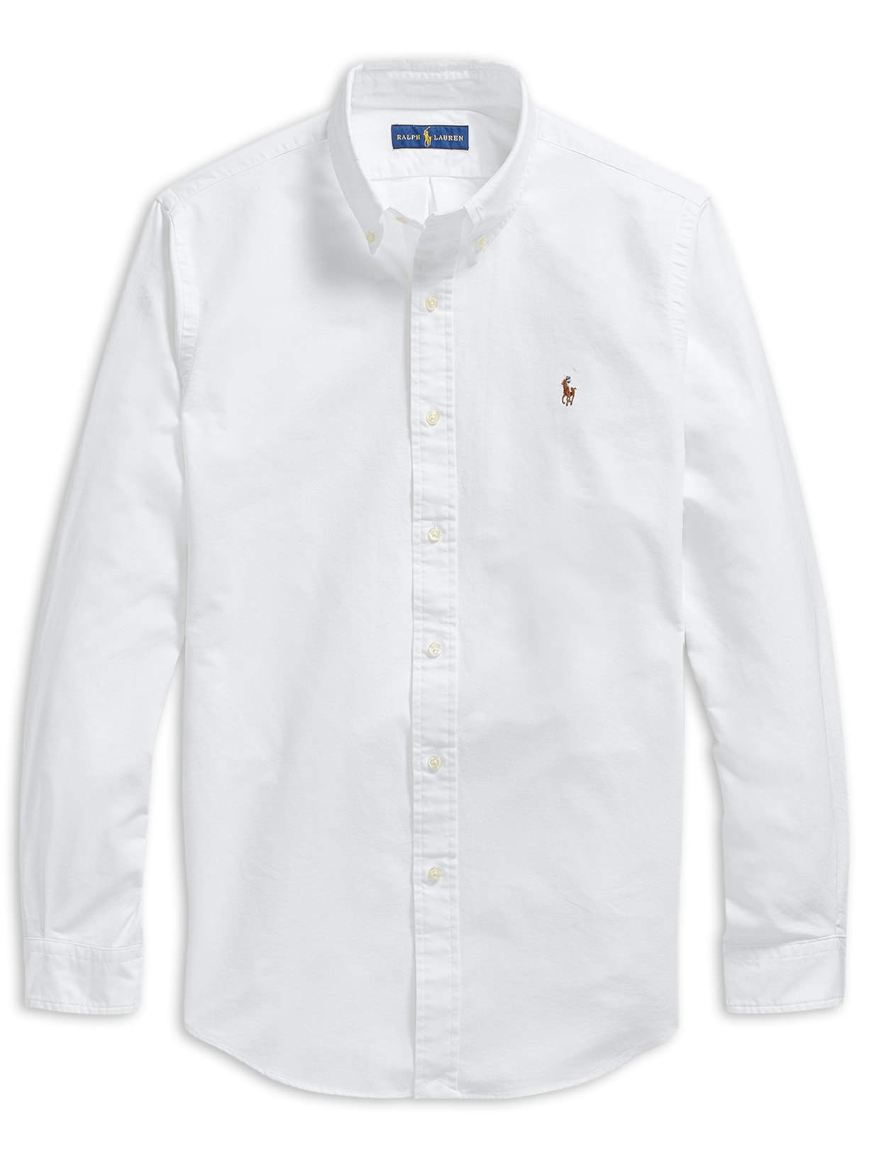 Camisa Masculina Manga Longa Custom Fit Oxford Shirt - Branco