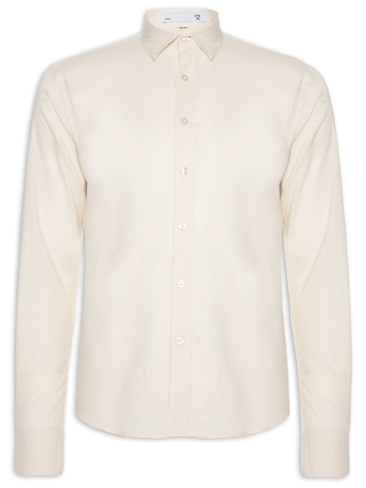 Camisa Masculina Manga Longa De Linho - Bege