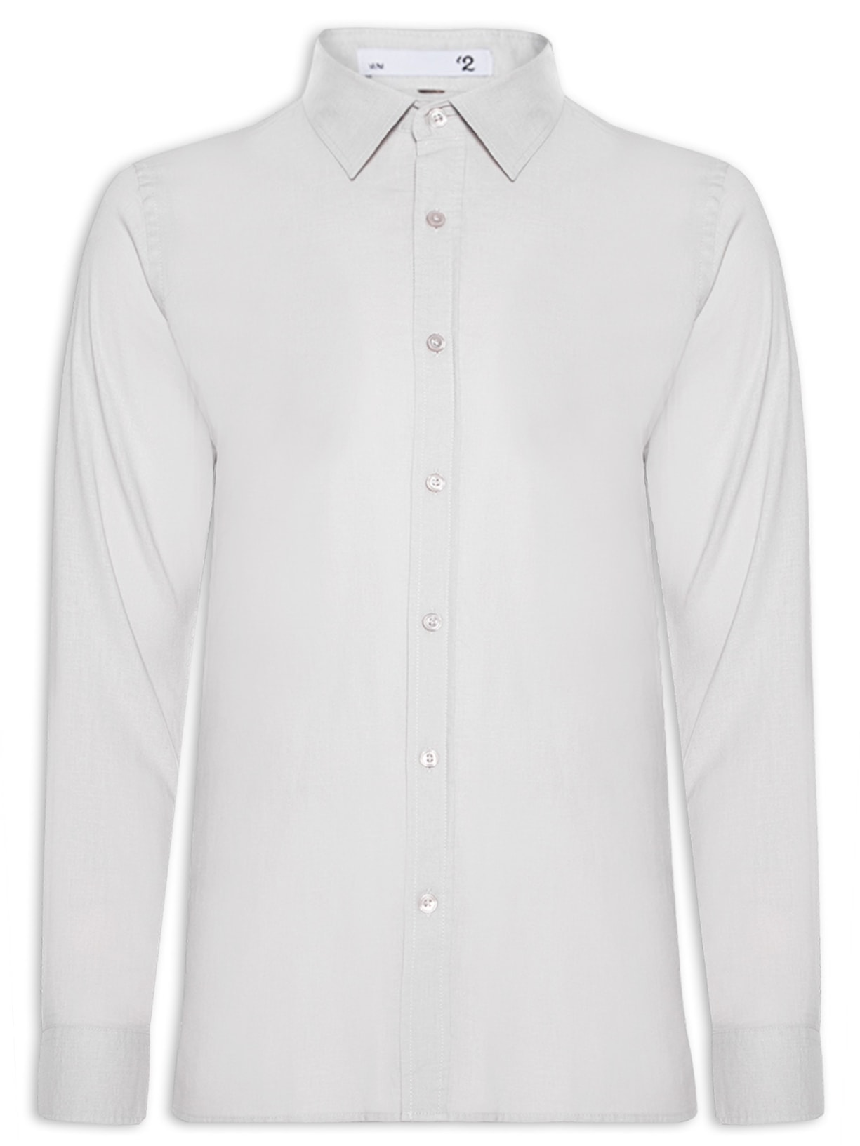 Camisa Masculina Manga Longa De Linho - Cinza