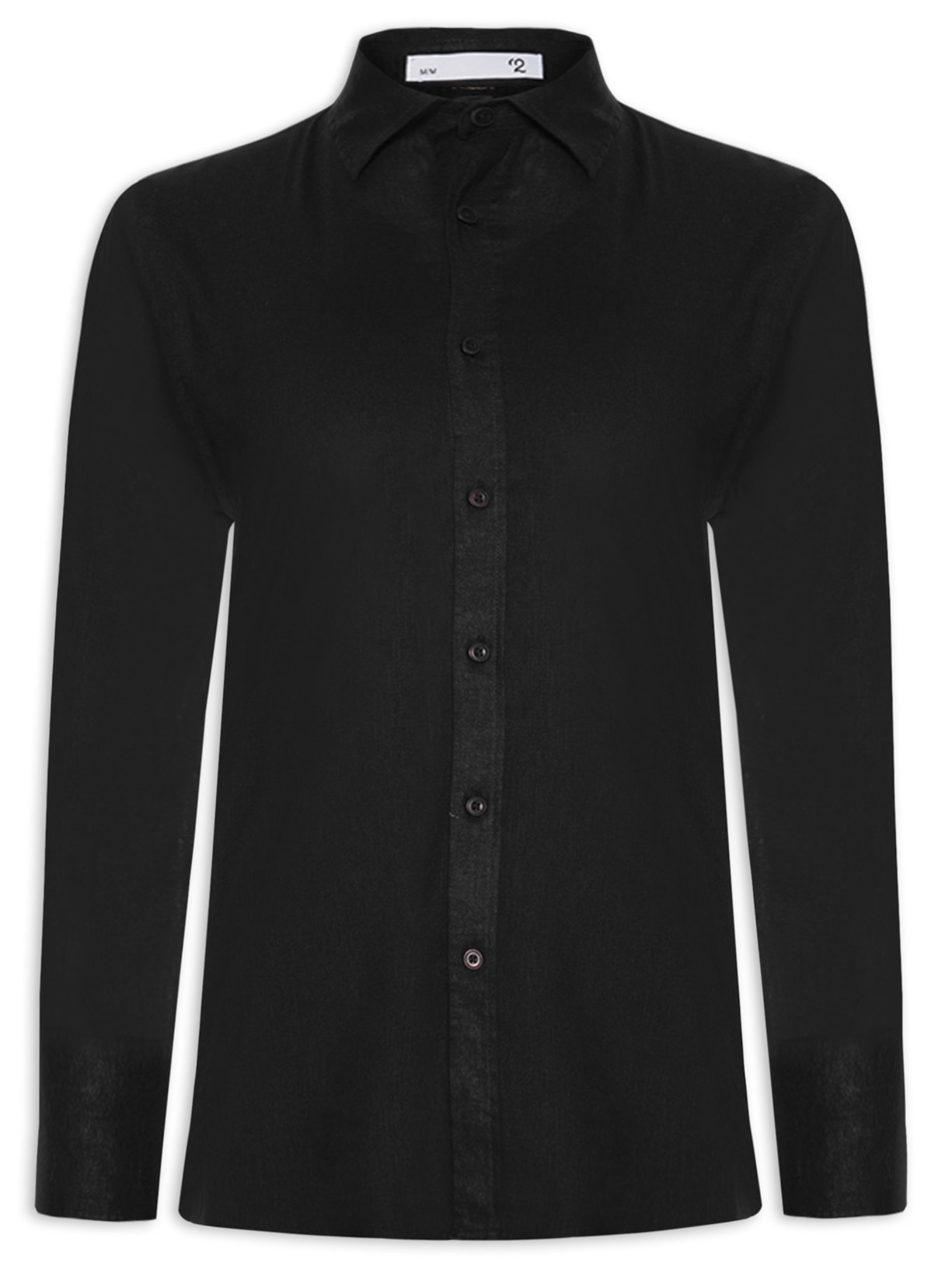 Camisa Masculina Manga Longa De Linho - Preto