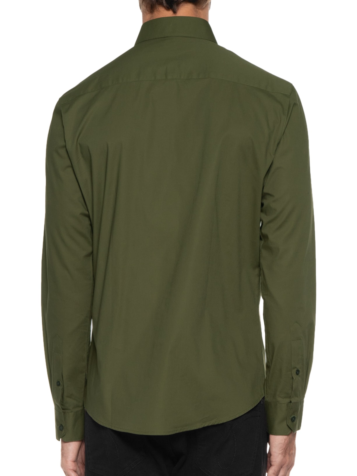 Camisa Masculina Manga Longa Elastano Gorgurão Verde Sergio K