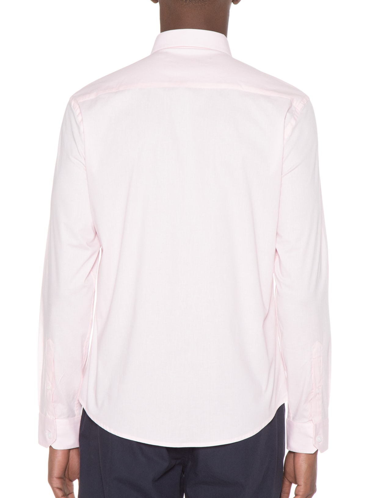 Camisa Masculina Manga Longa Elastano Lisa Rosa Sergio K