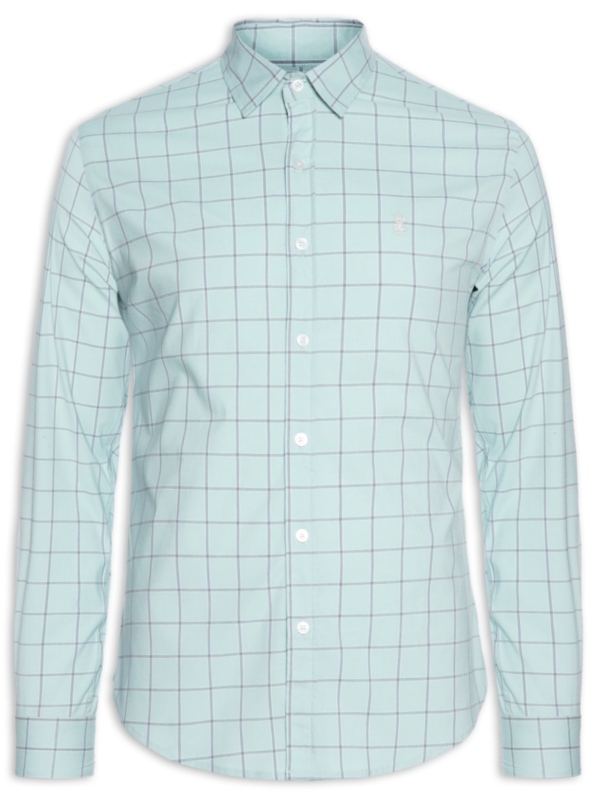 Camisa Masculina Manga Longa Elastano Quadros Colors - Verde