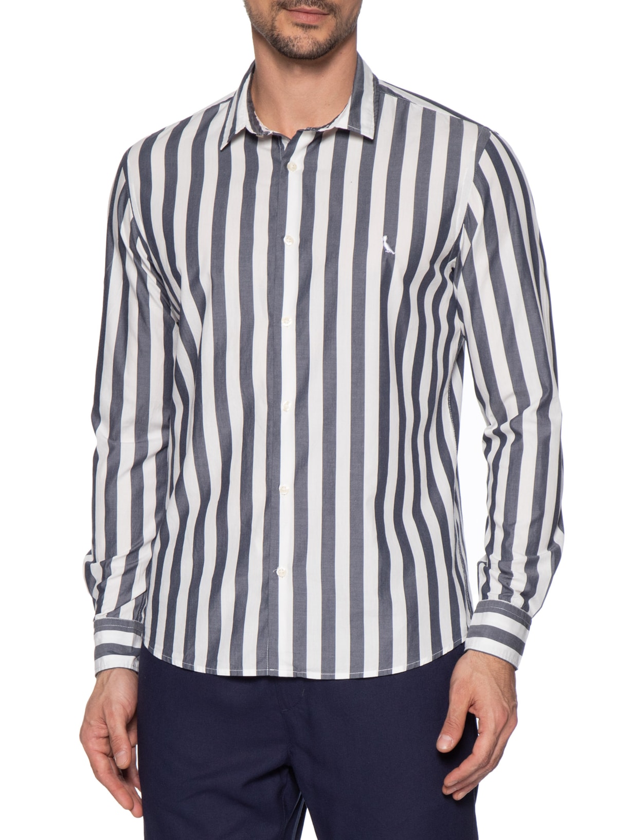 Camisa Masculina Manga Longa Erbe Co Azul Reserva
