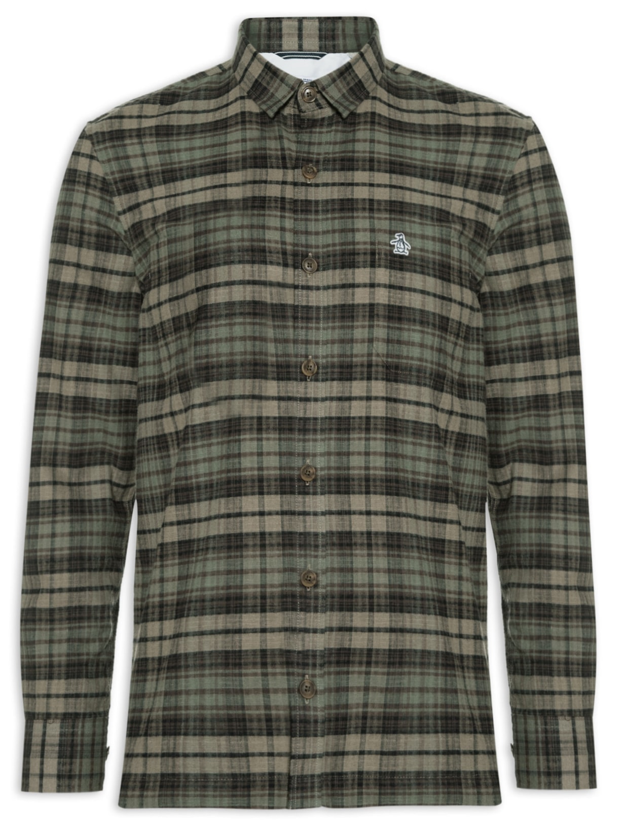 Camisa Masculina Manga Longa Fio Tinto Xadrez - Verde