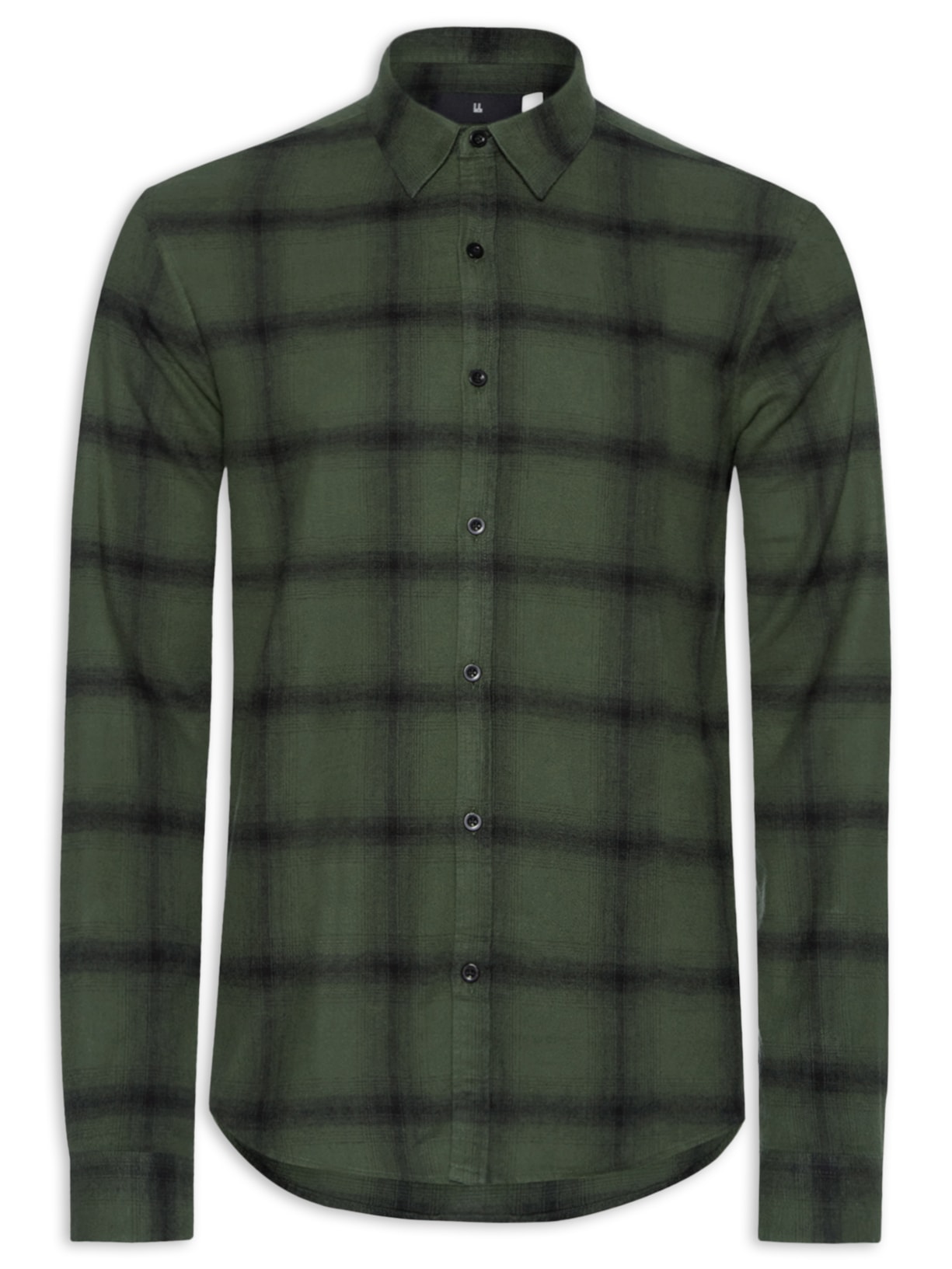 Camisa Masculina Manga Longa Flanela Xadrez Navy - Verde