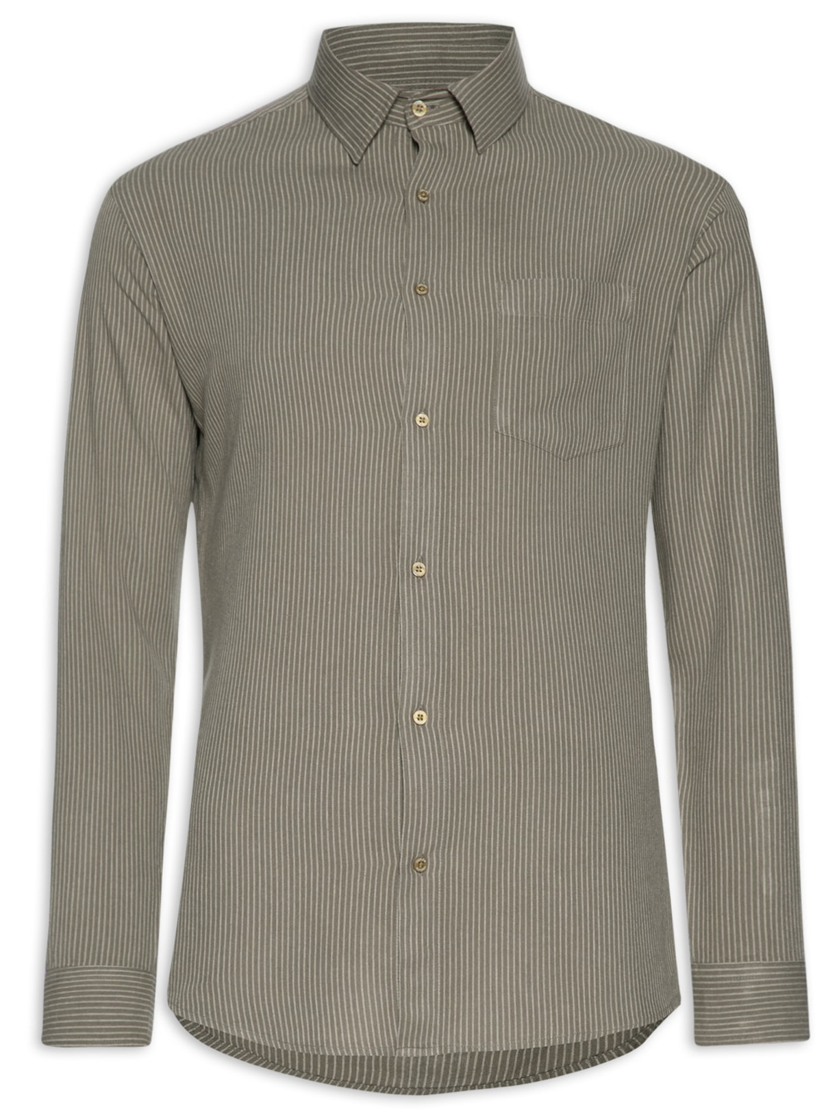 Camisa Masculina Manga Longa Garden Stripe - Cinza