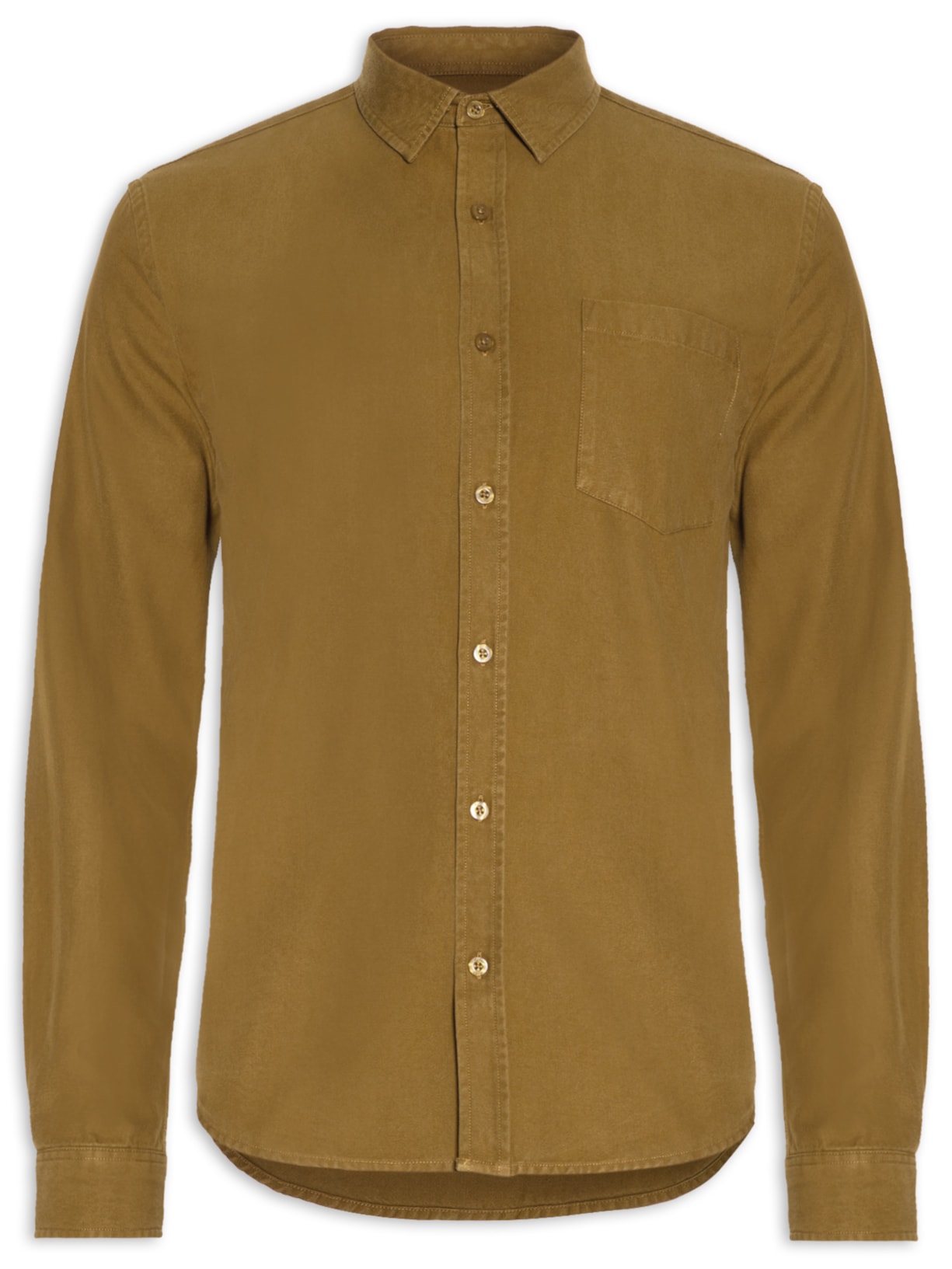 Camisa Masculina Manga Longa Horizonte - Marrom