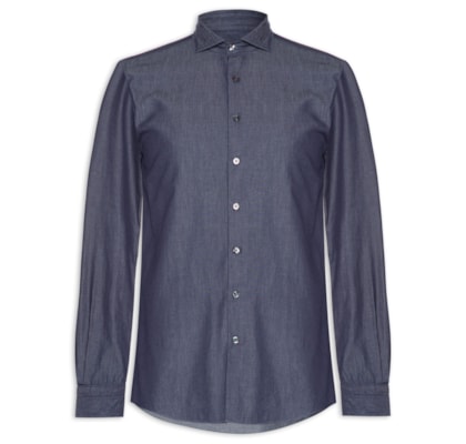 Camisa Masculina Manga Longa Indigo Premium - Azul