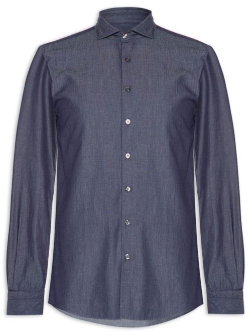 Camisa Masculina Manga Longa Indigo Premium - Azul