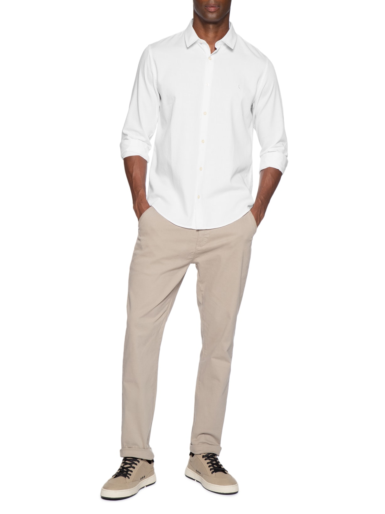 Camisa Masculina Manga Longa Kiro Branco Reserva