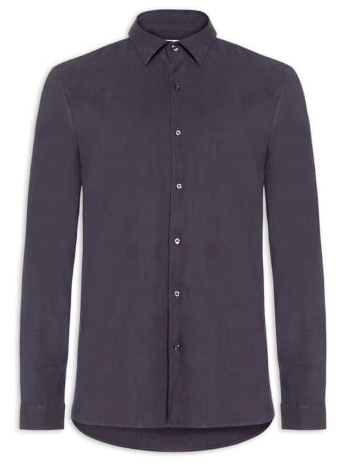 Camisa Masculina Manga Longa Linho Alvorada - Azul