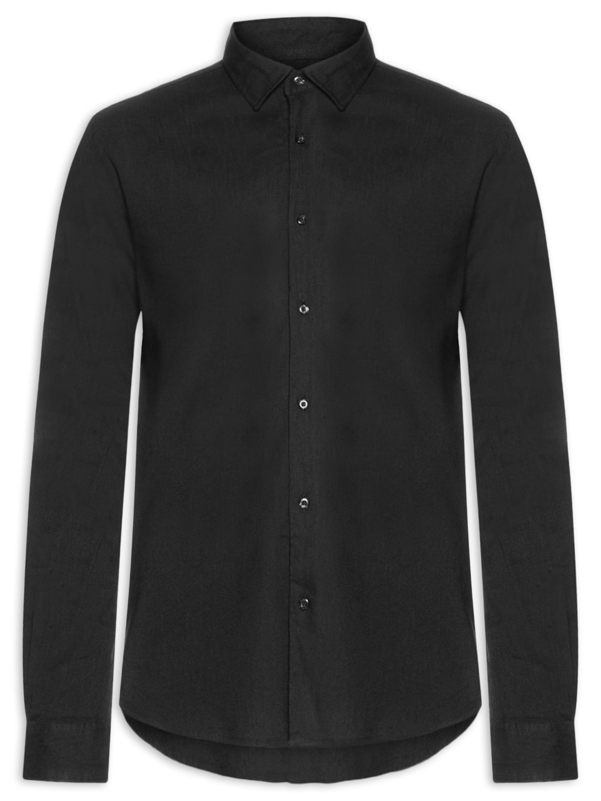 Camisa Masculina Manga Longa Linho Alvorada - Preto