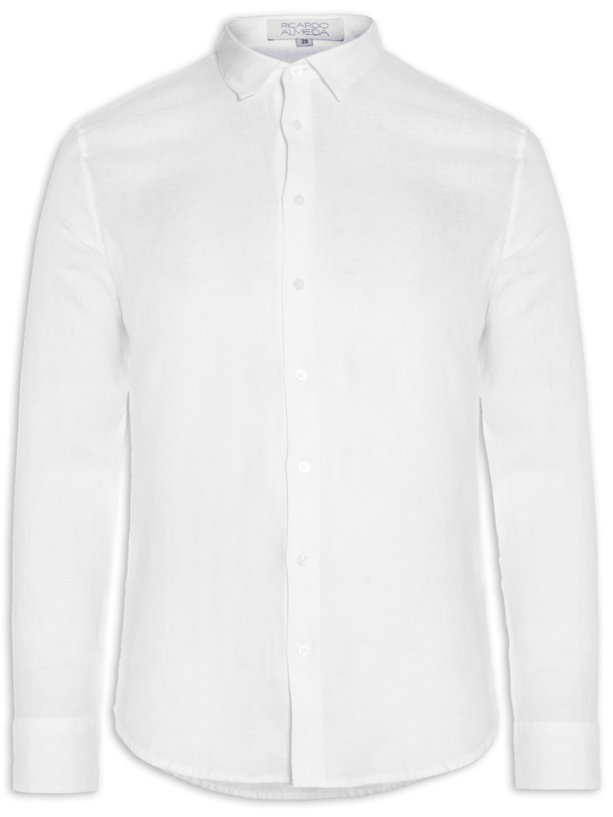 Camisa Masculina Manga Longa Linho Basic - Branco