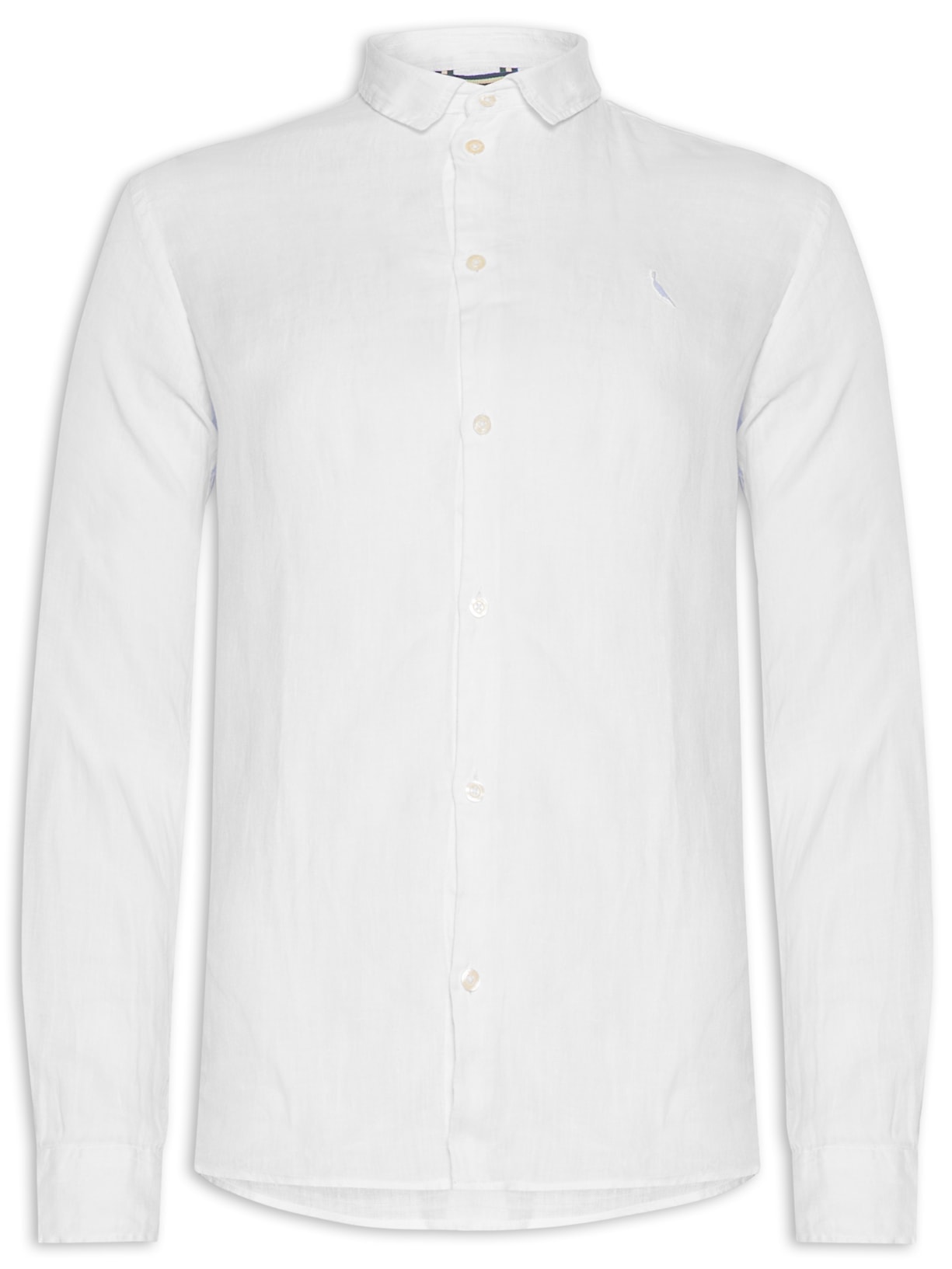 Camisa Masculina Manga Longa Linho - Branco
