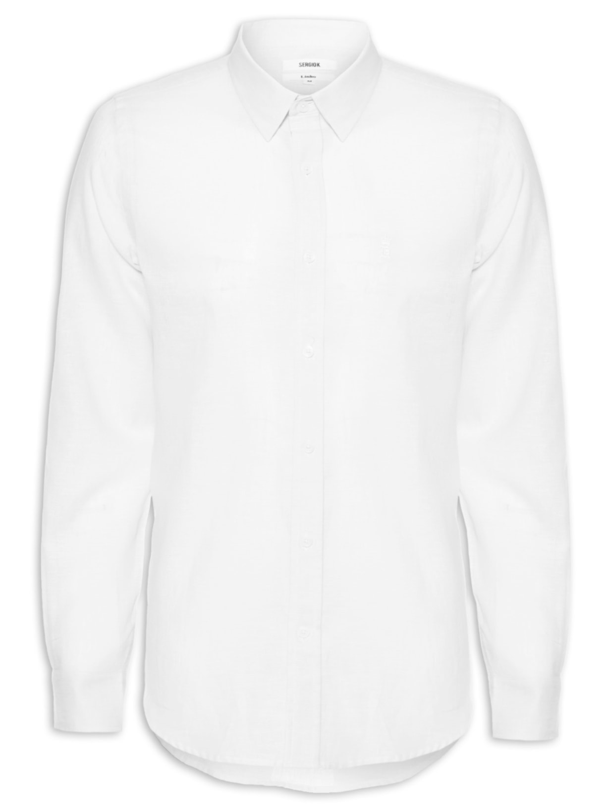 Camisa Masculina Manga Longa Linho Casual - Branco