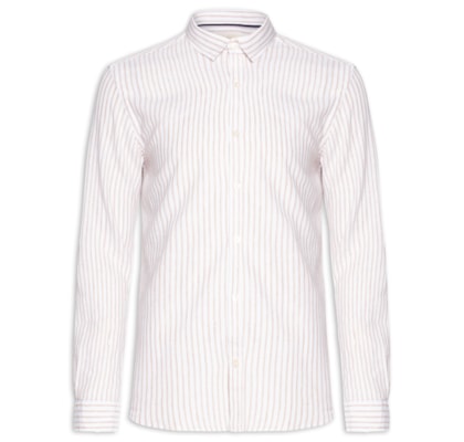 Camisa Masculina Manga Longa Linho Listra Atalaia - Bege
