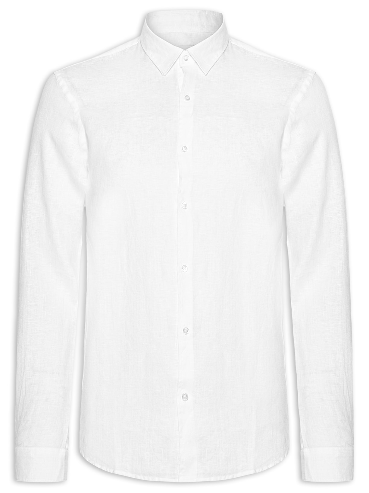 Camisa Masculina Manga Longa Linho Lumiar - Branco