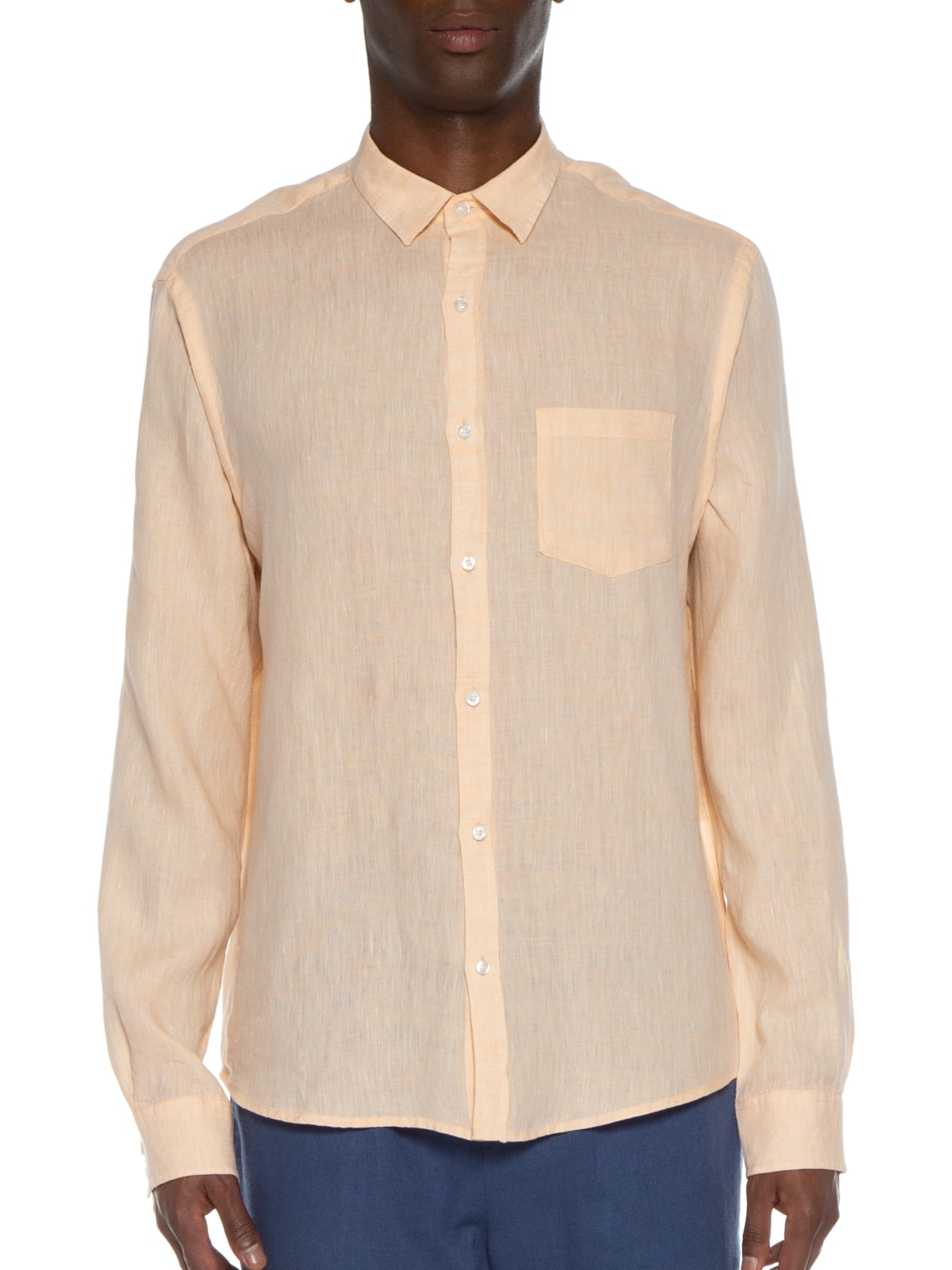 Camisa Masculina Manga Longa Linho Paraíso Coleção Laranja Foxton