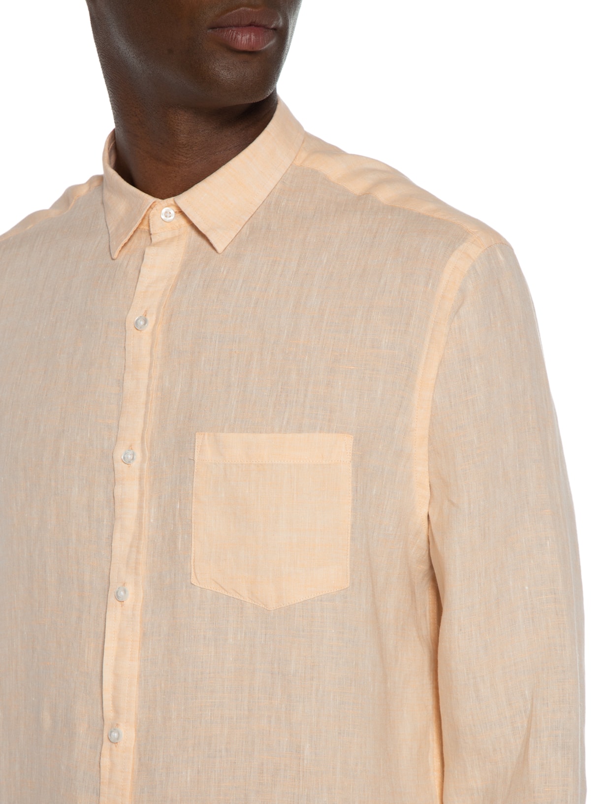 Camisa Masculina Manga Longa Linho Paraíso Coleção Laranja Foxton