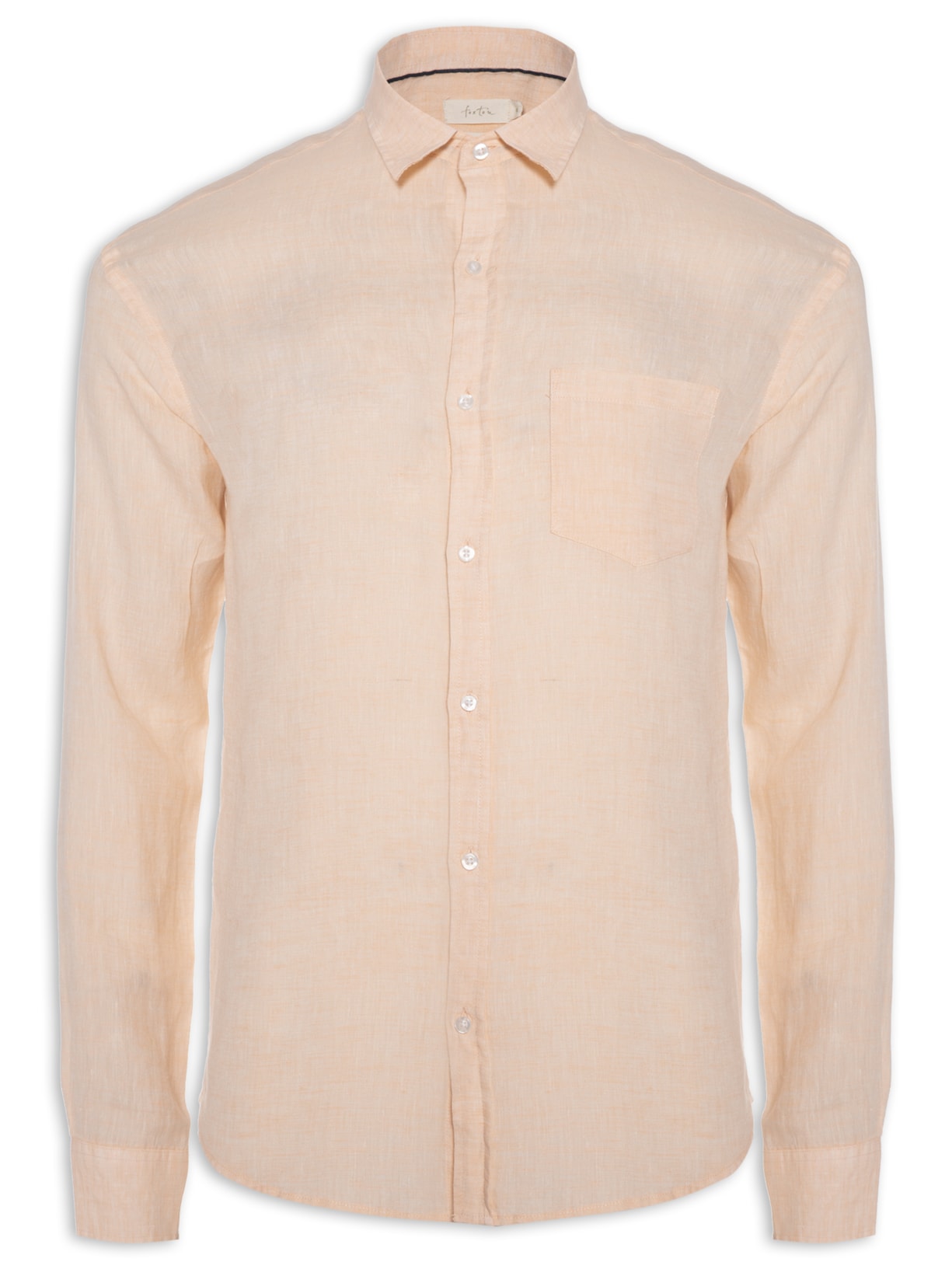 Camisa Masculina Manga Longa Linho Paraíso Coleção Laranja Foxton