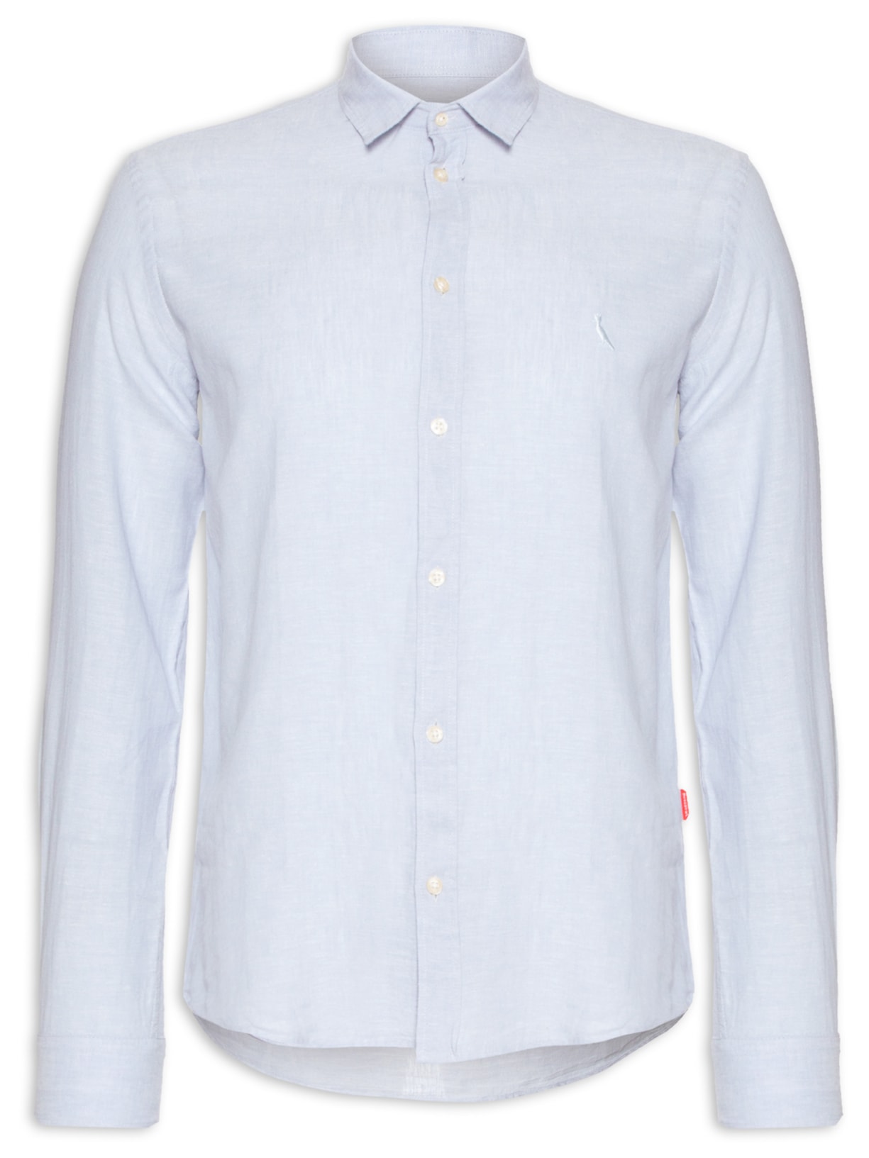 Camisa Masculina Manga Longa Linho Pienza - Azul