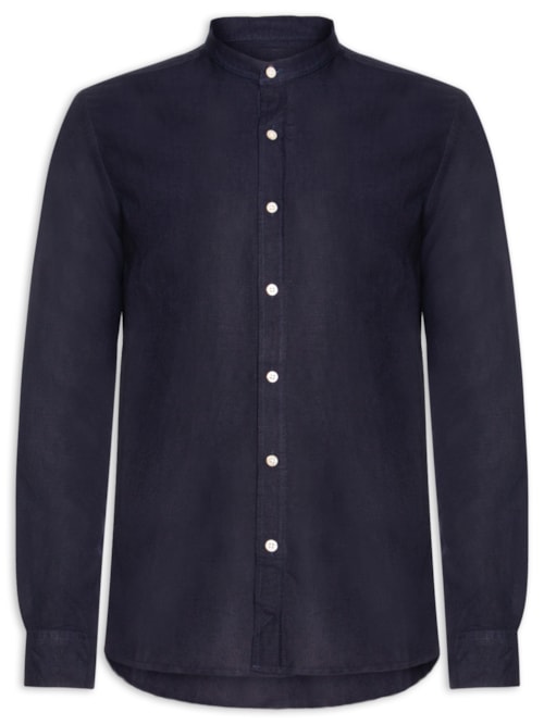 Camisa Masculina Manga Longa Linho Priest New II - Azul