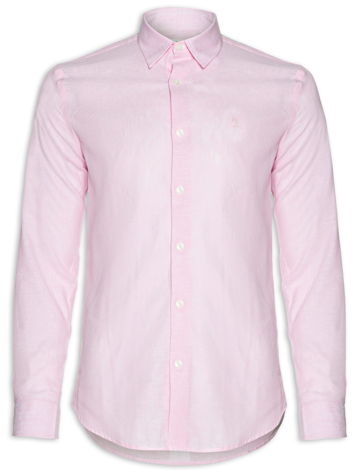 Camisa Masculina Manga Longa Linho - Rosa