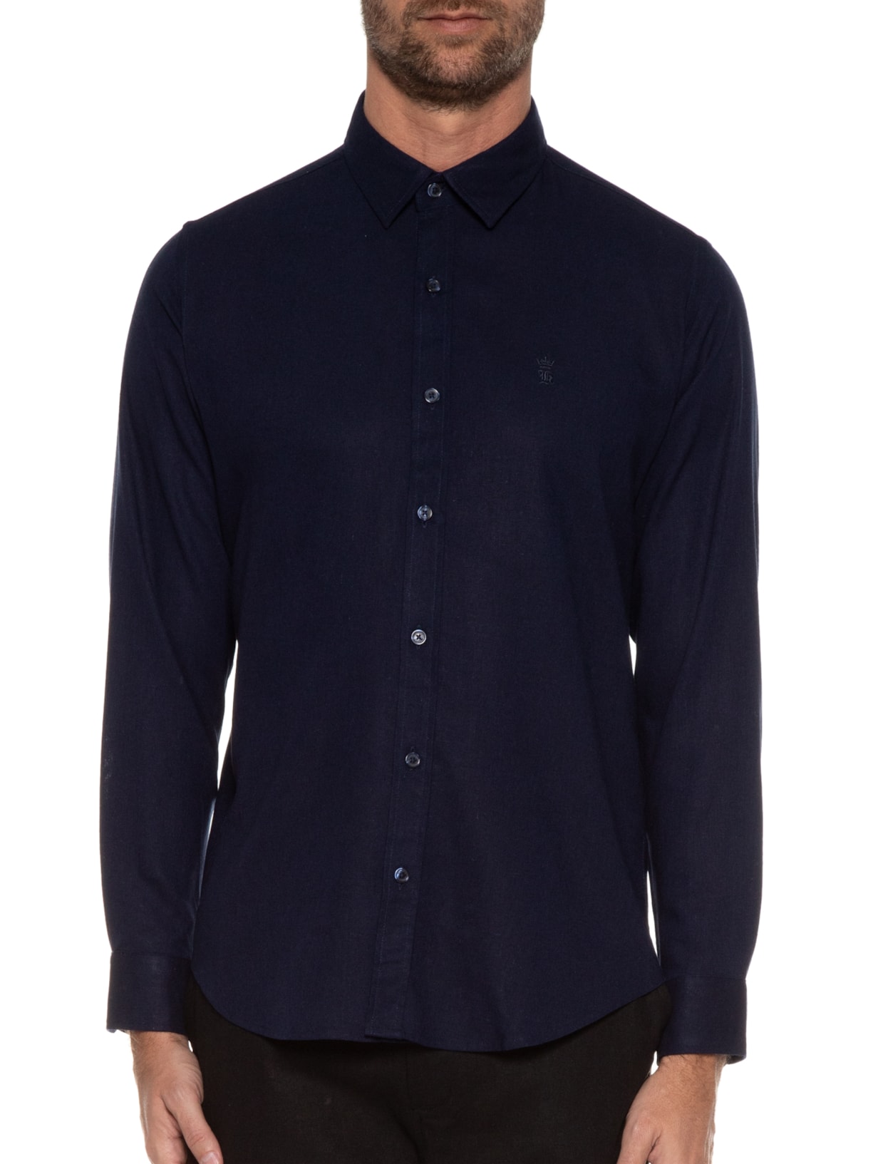 Camisa Masculina Manga Longa Linho Washed Azul Sergio K