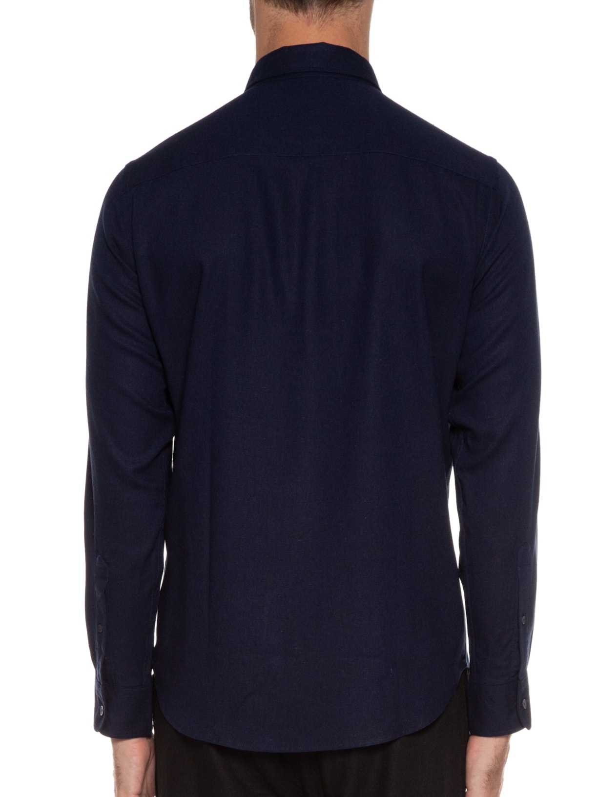 Camisa Masculina Manga Longa Linho Washed Azul Sergio K