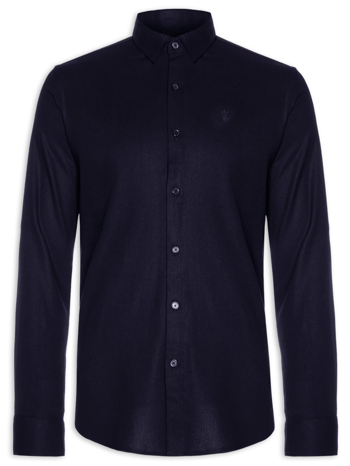 Camisa Masculina Manga Longa Linho Washed Azul Sergio K