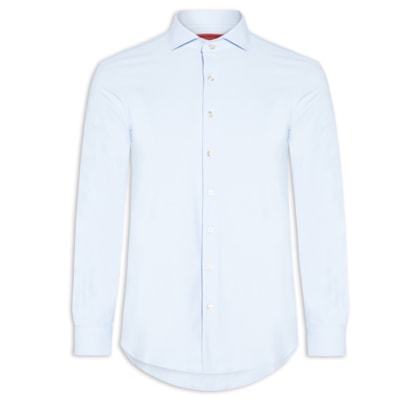 Camisa Masculina Manga Longa Lisa - Azul