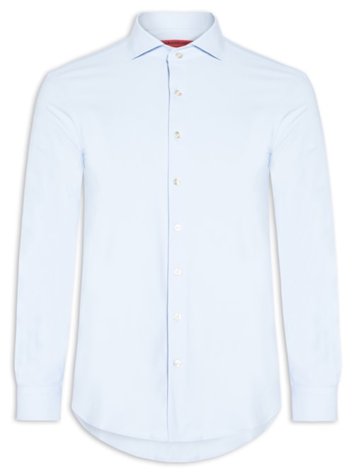 Camisa Masculina Manga Longa Lisa - Azul