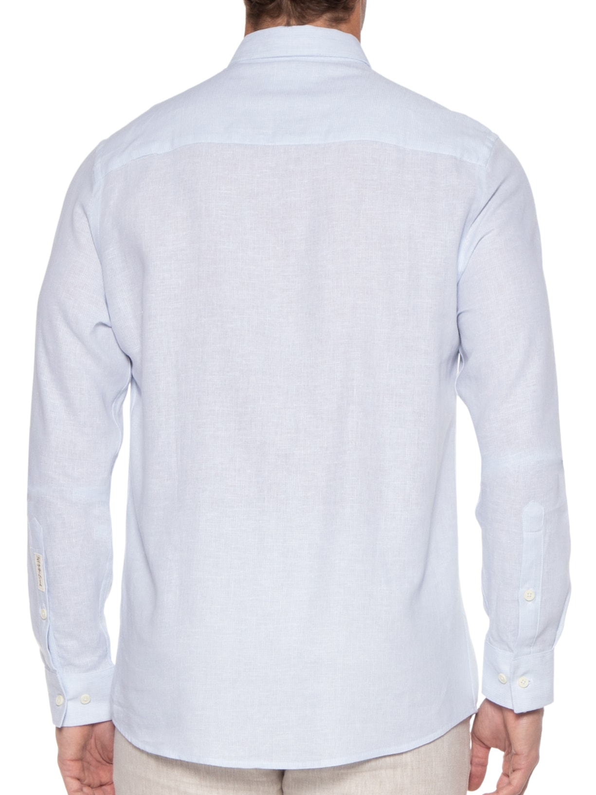 Camisa Masculina Manga Longa Listrada Azul Jab