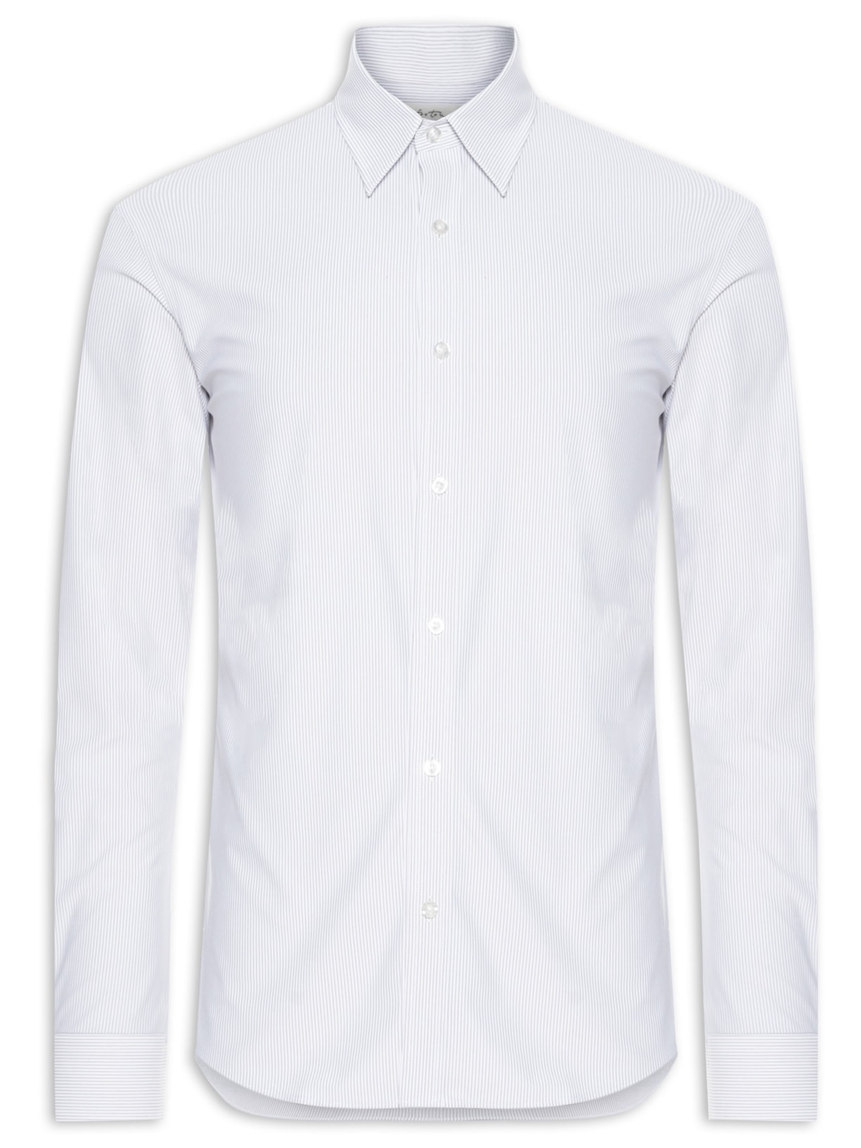 Camisa Masculina Manga Longa Listrada Branco Foxton