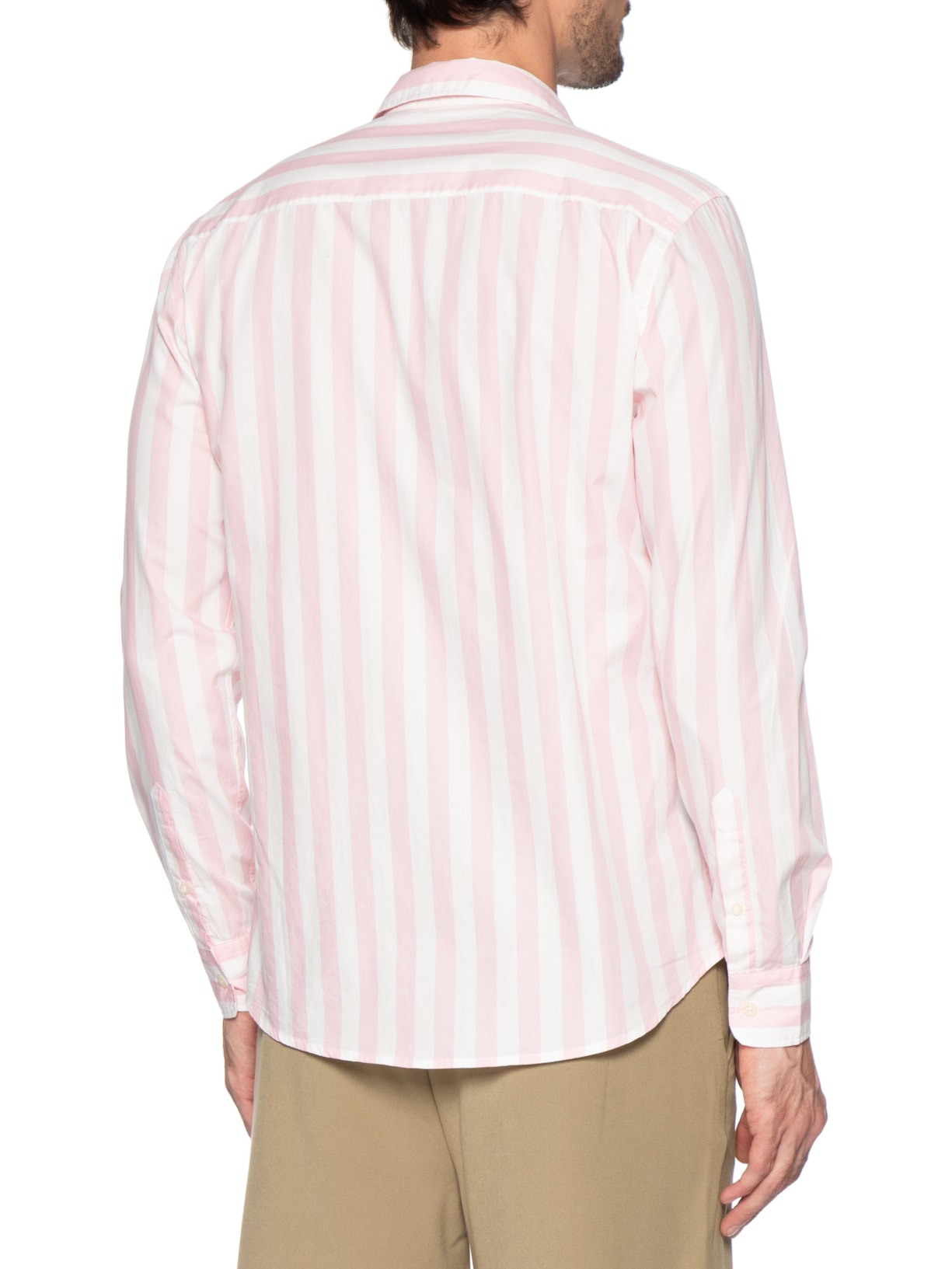 Camisa Masculina Manga Longa Listras Erbe Co Rosa Reserva