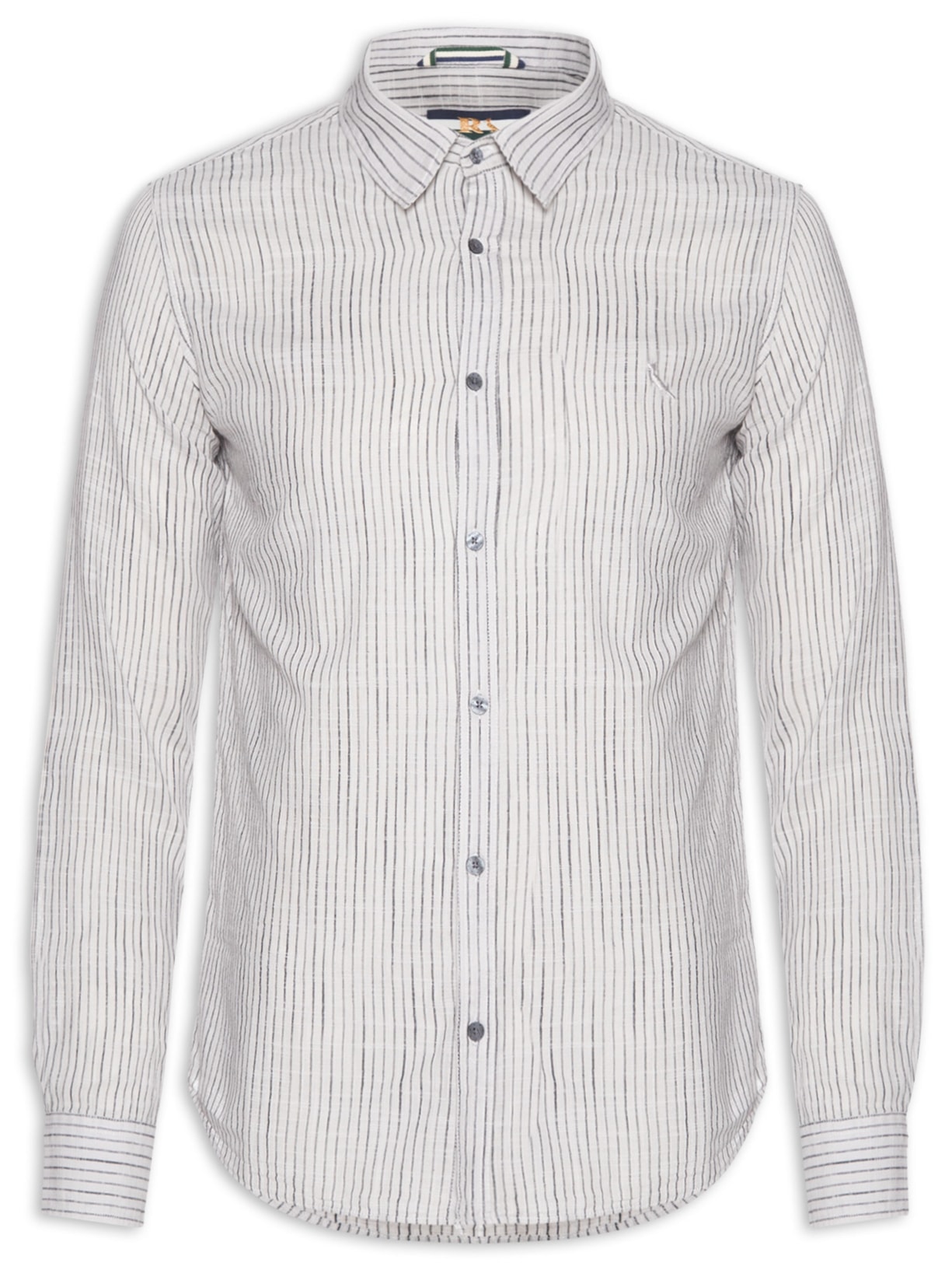 Camisa Masculina Manga Longa Listras James Cinza Reserva