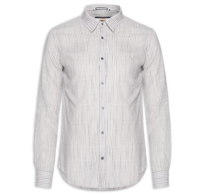 Camisa Masculina Manga Longa Listras James - Cinza