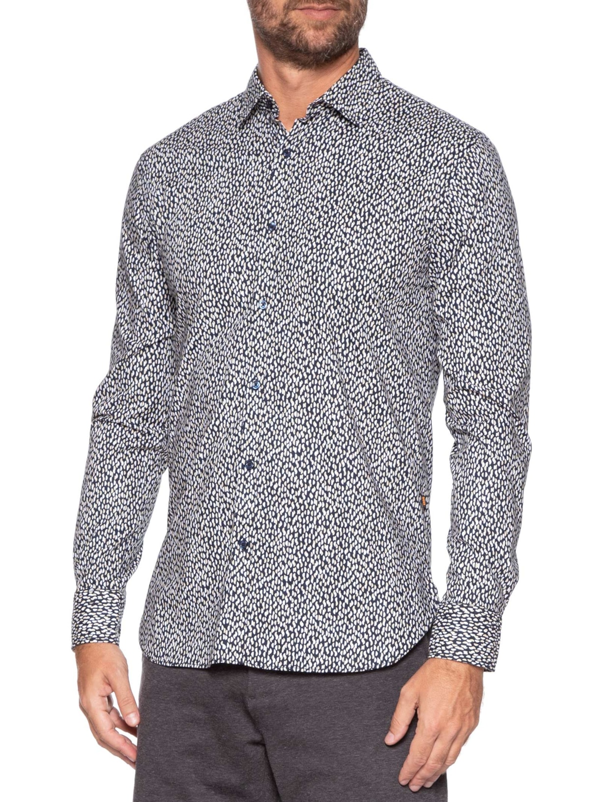 Camisa Masculina Manga Longa Magneton Azul Boss