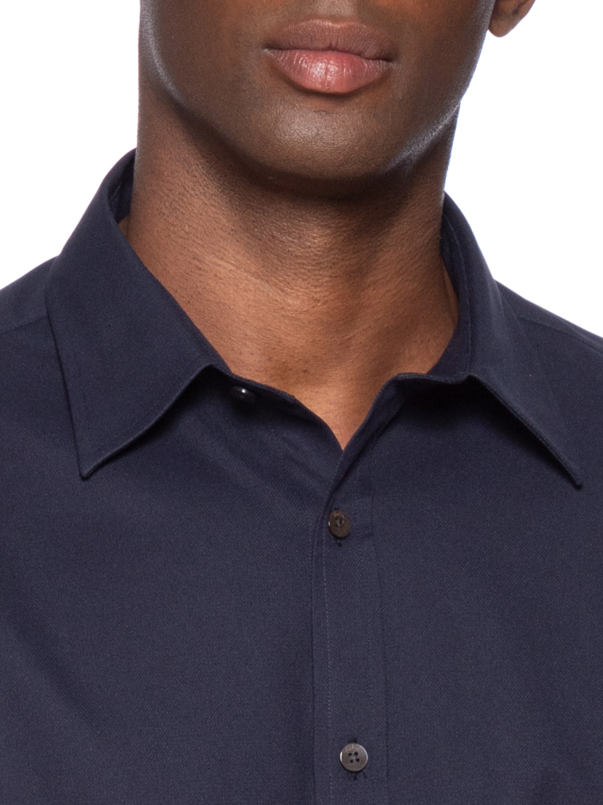 Camisa Masculina Manga Longa Maquinetada Azul Foxton