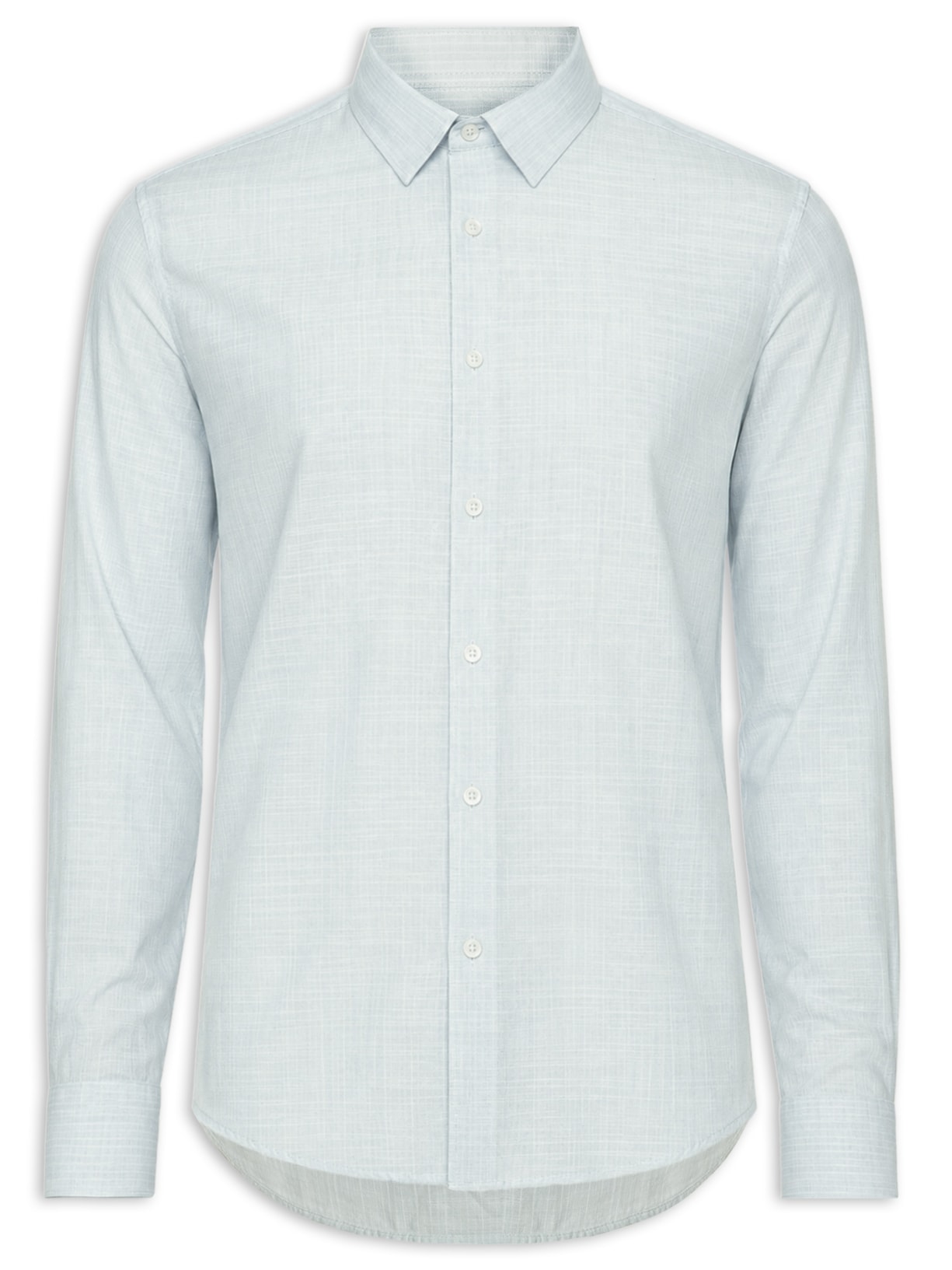 Camisa Masculina Manga Longa Mini Listra New – Azul Claro Foxton