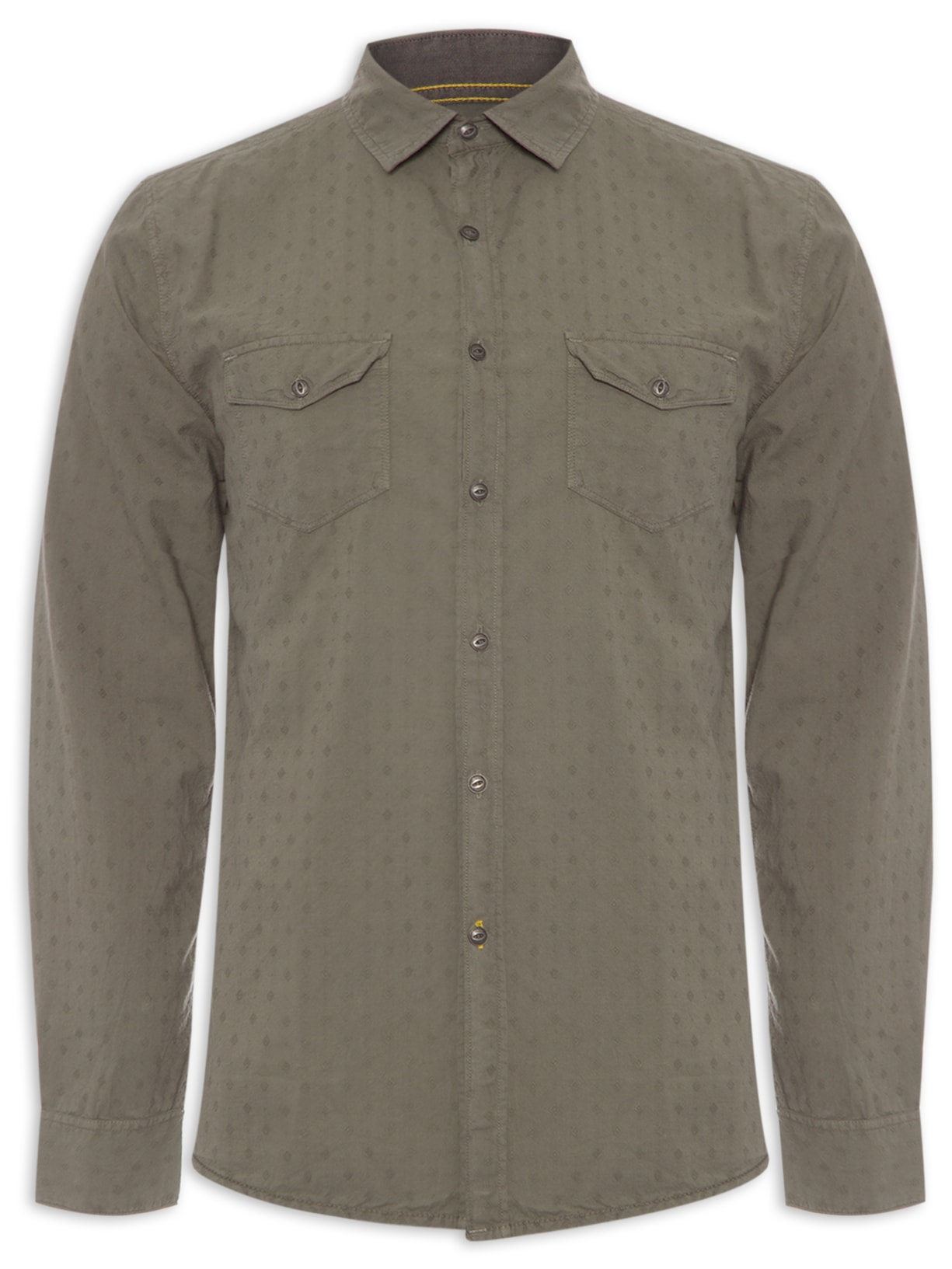 Camisa Masculina Manga Longa Mini Losango - Verde