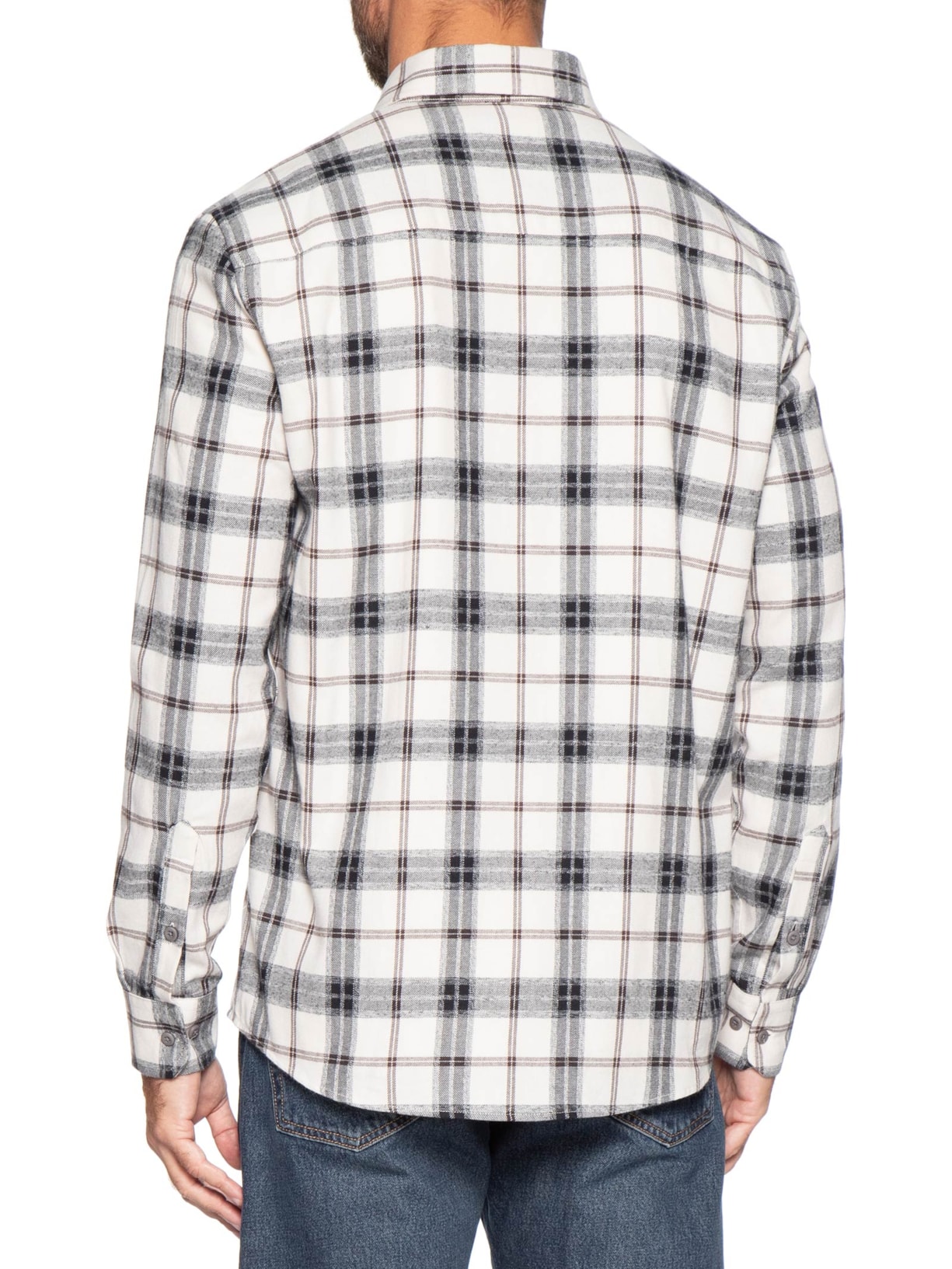 Camisa Masculina Manga Longa Overshirt Flanel Check Branco Calvin Klein Jeans