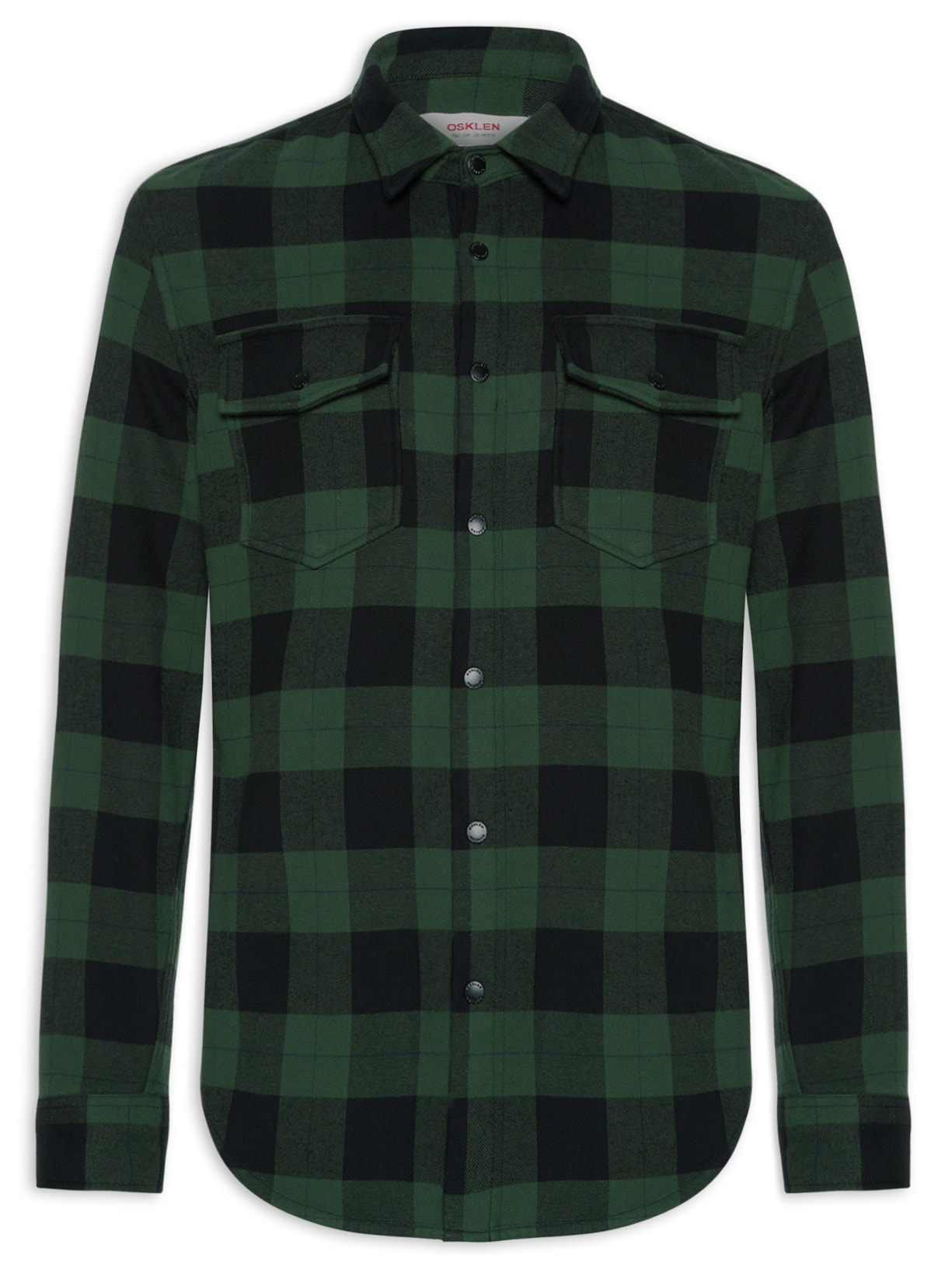 Camisa Masculina Manga Longa Overshirt Xadrez Preto Osklen