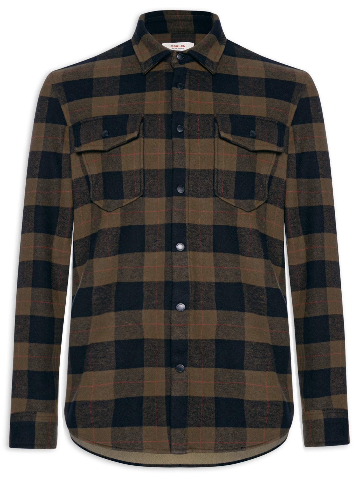 Camisa Masculina Manga Longa Overshirt Xadrez - Preto