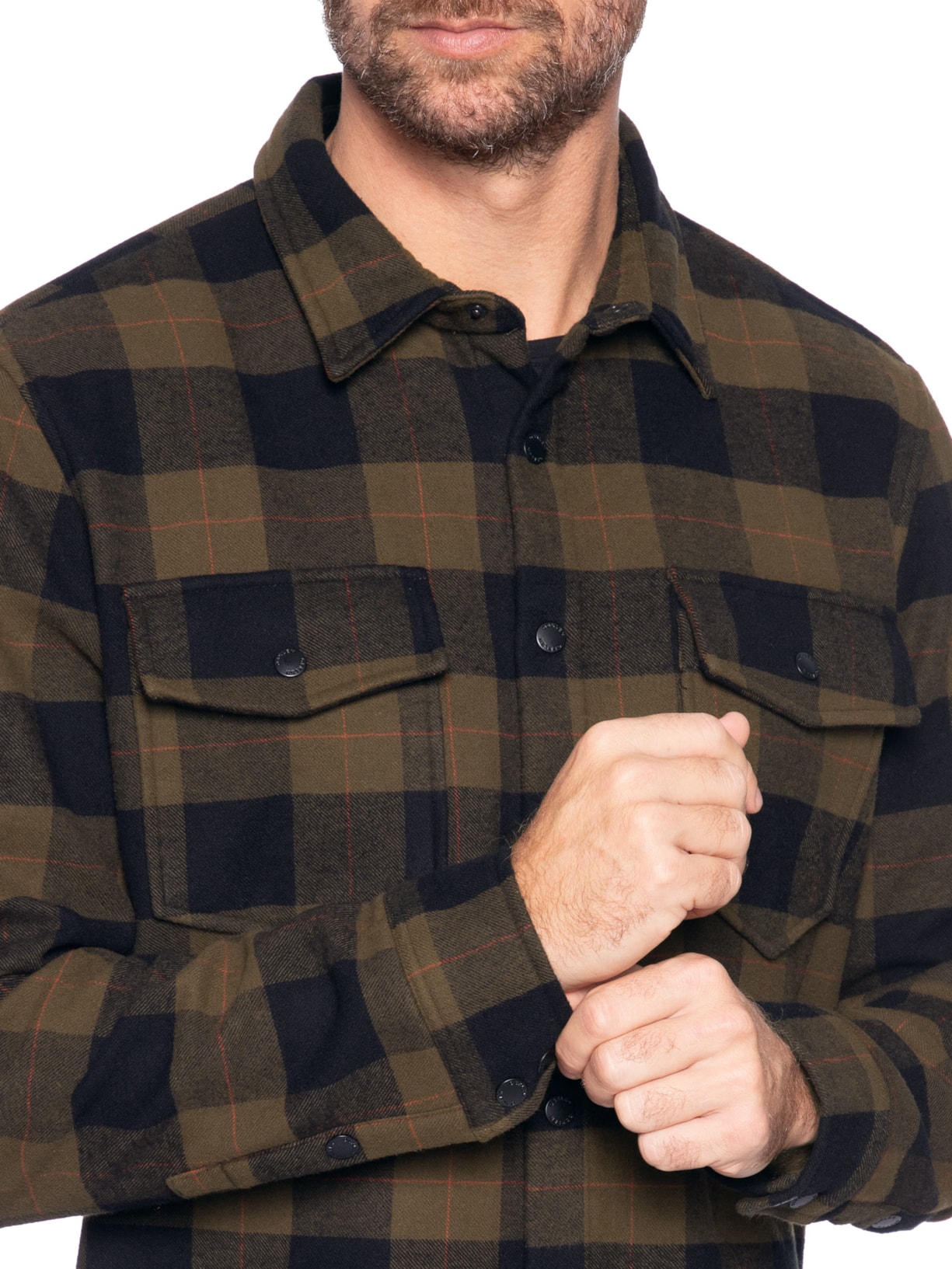 Camisa Masculina Manga Longa Overshirt Xadrez Preto Osklen