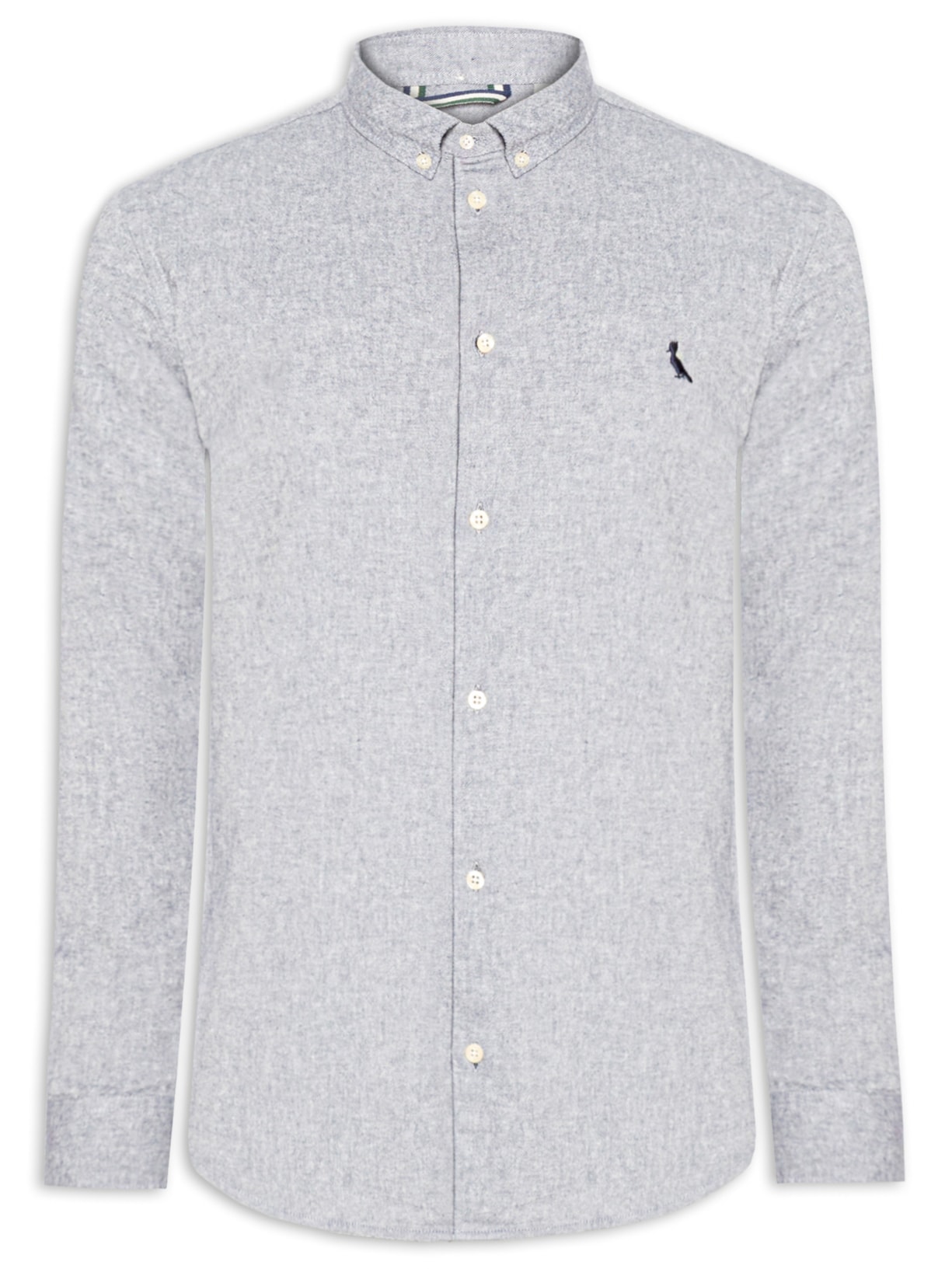 Camisa Masculina Manga Longa Oxford Color - Azul