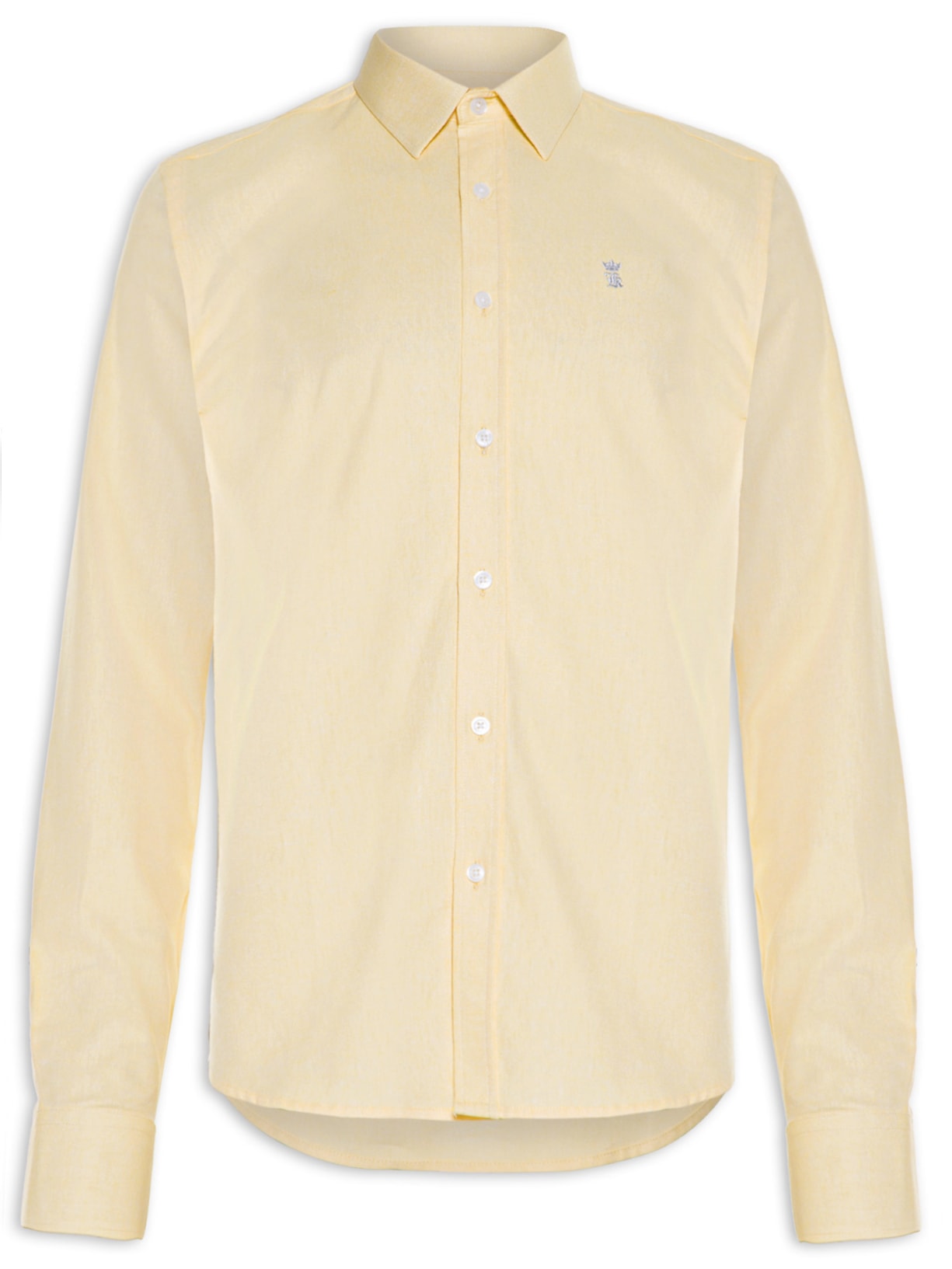 Camisa Masculina Manga Longa Oxford Comfort - Amarelo